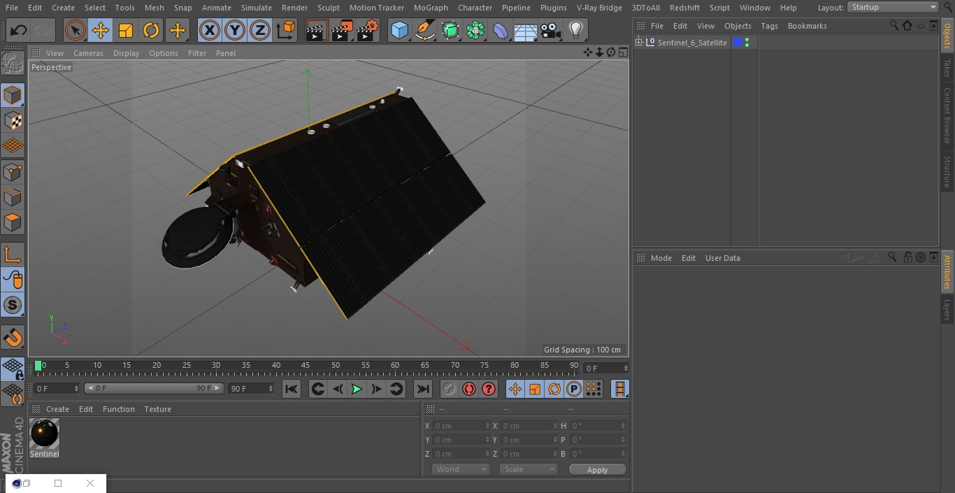 3D model Sentinel 6 Satellite