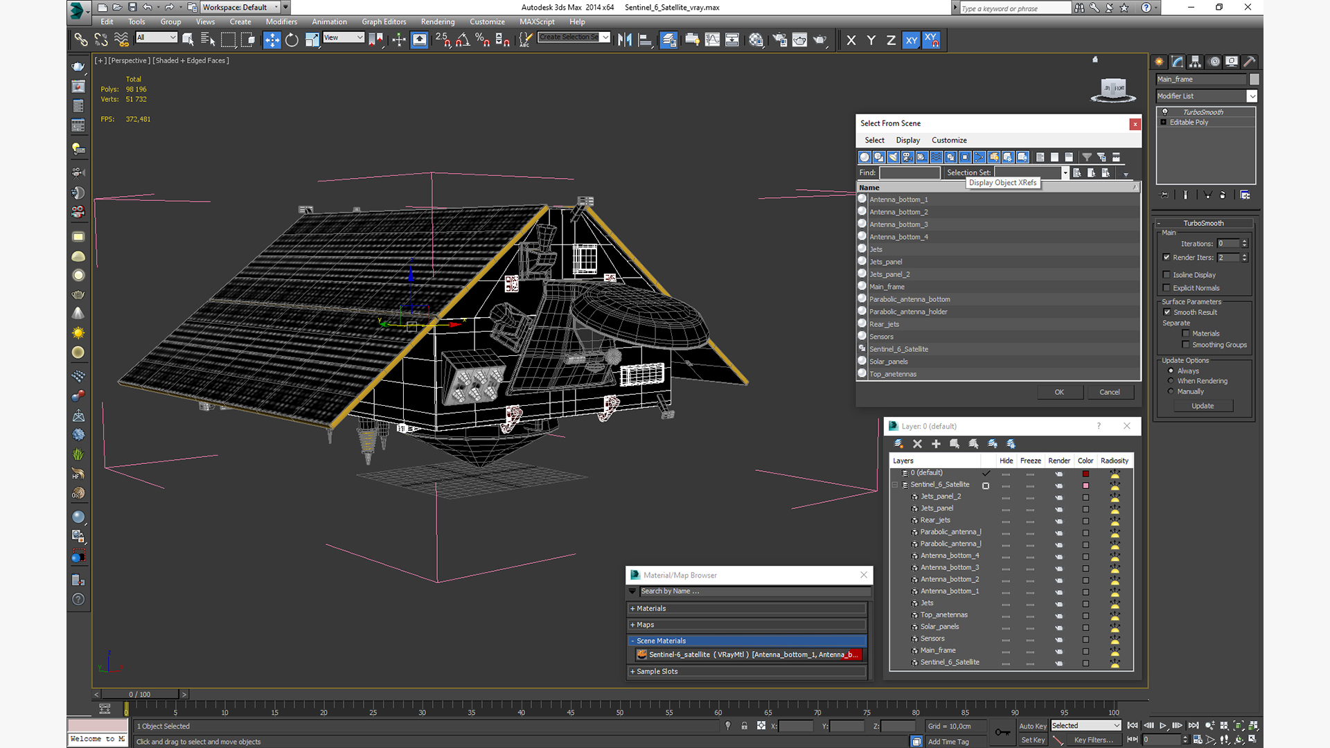 3D model Sentinel 6 Satellite