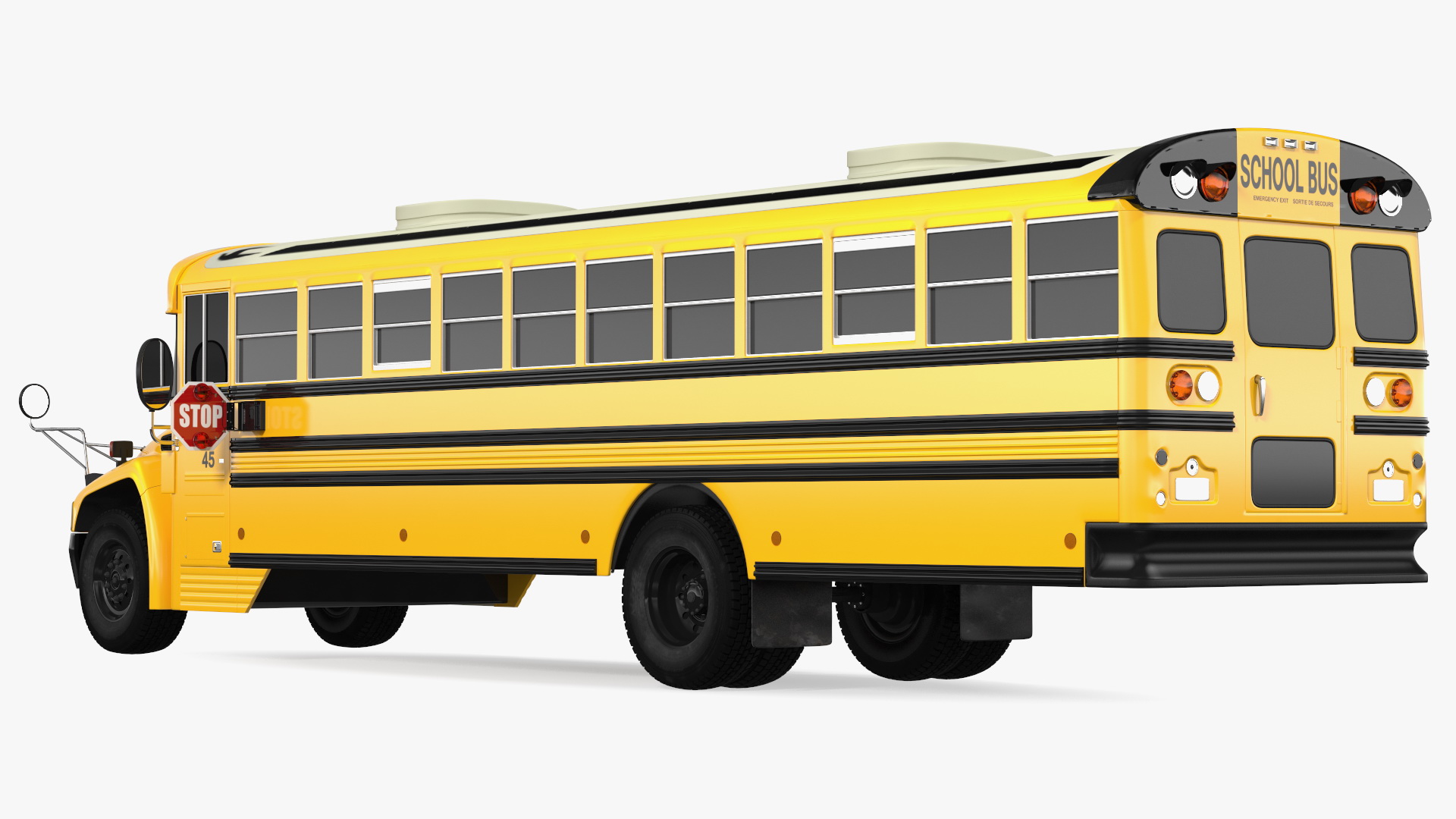 3D Blue Bird Vision School Bus Exterior Only