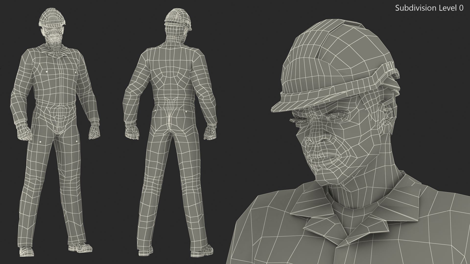 3D African American Disaster Rescuer model
