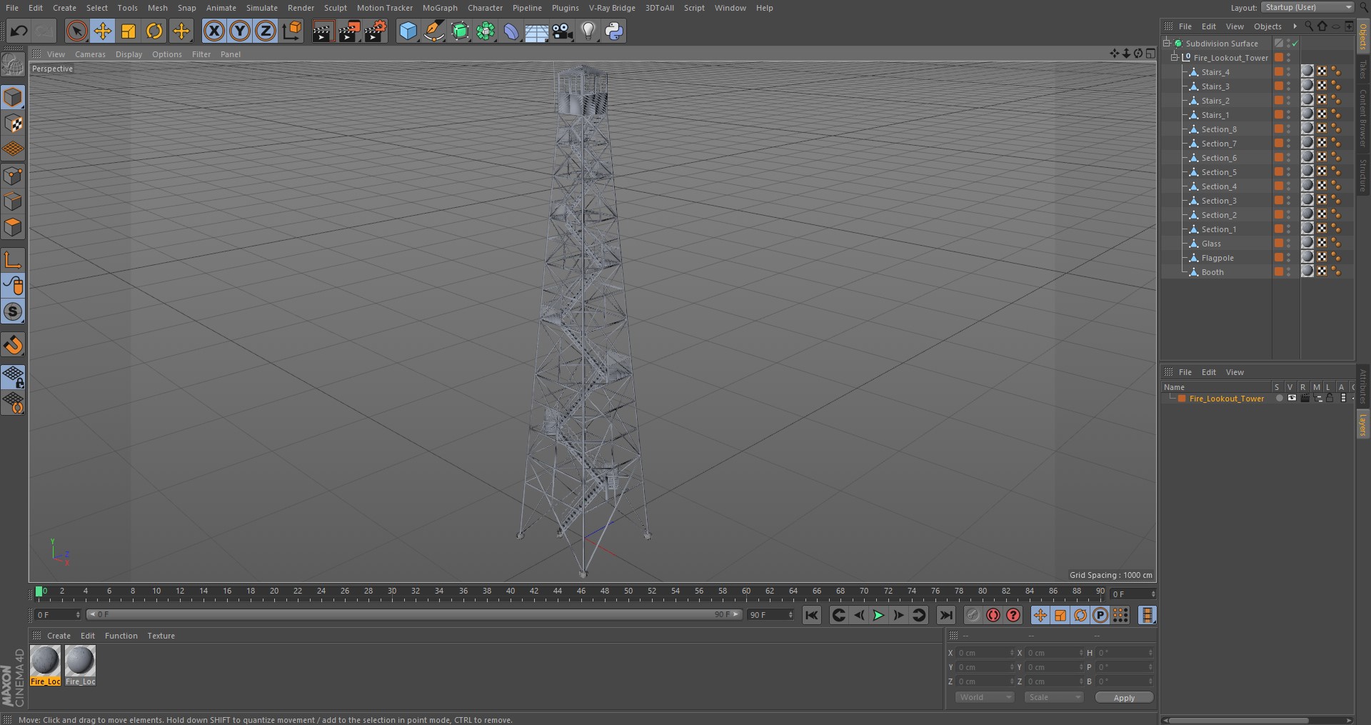 3D Fire Lookout Tower model