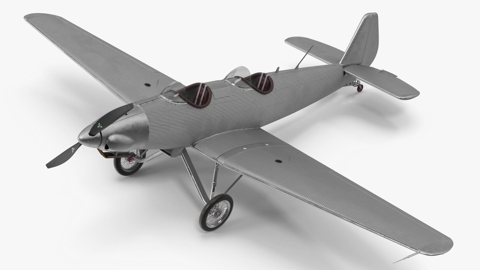 3D Retro Sport Plane Rigged for Cinema 4D model