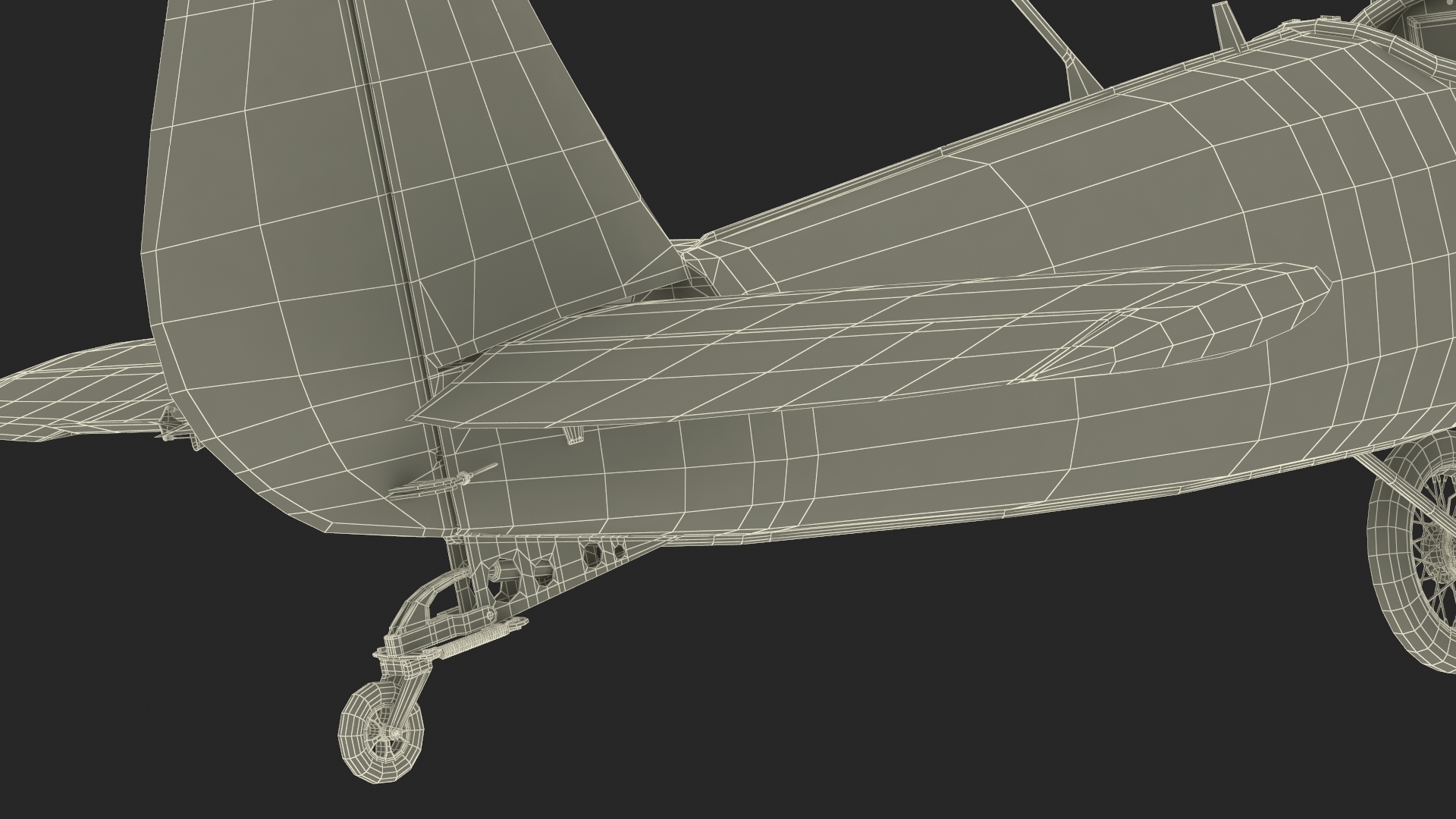 3D Retro Sport Plane Rigged for Cinema 4D model