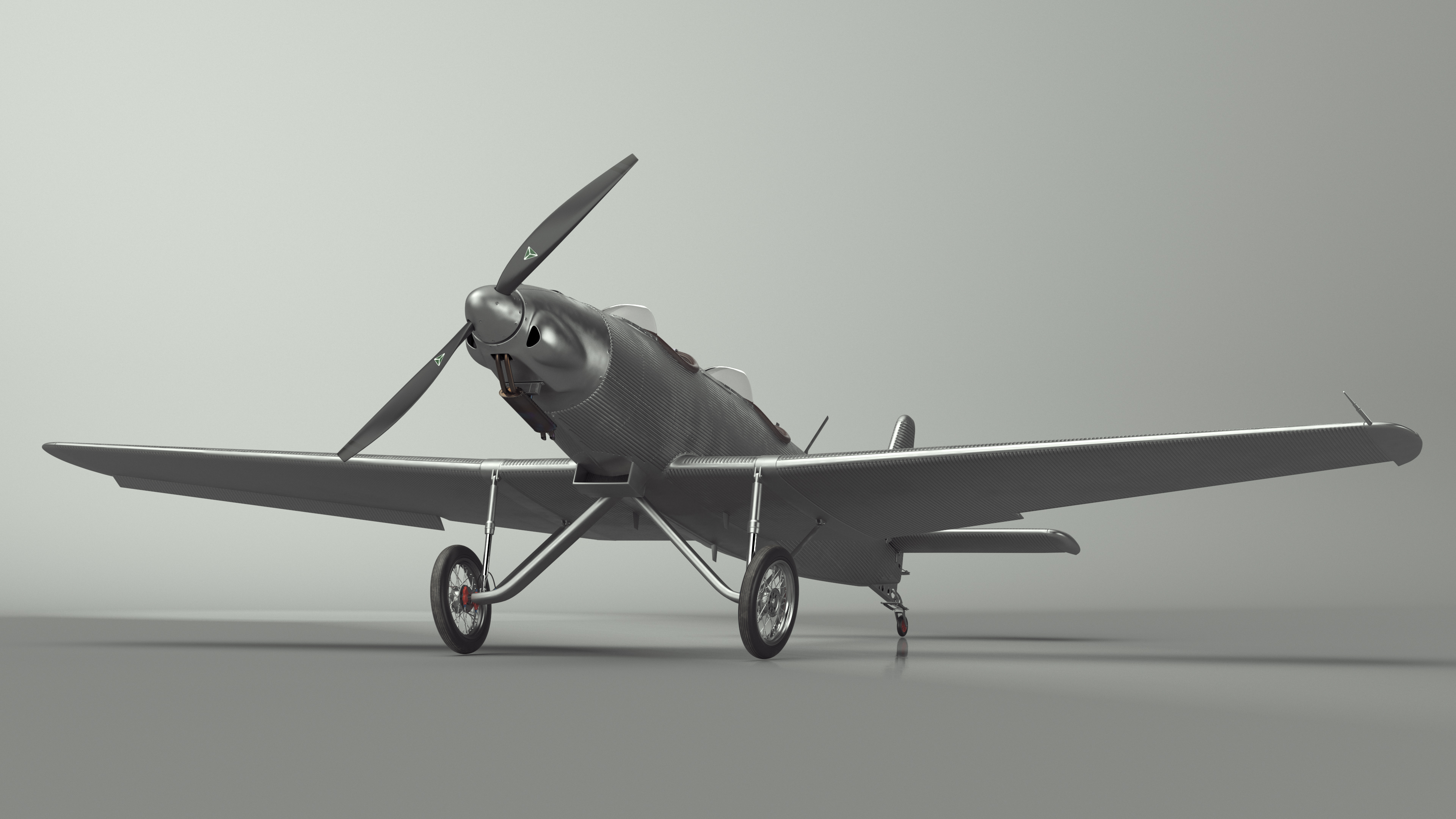 3D Retro Sport Plane Rigged for Cinema 4D model
