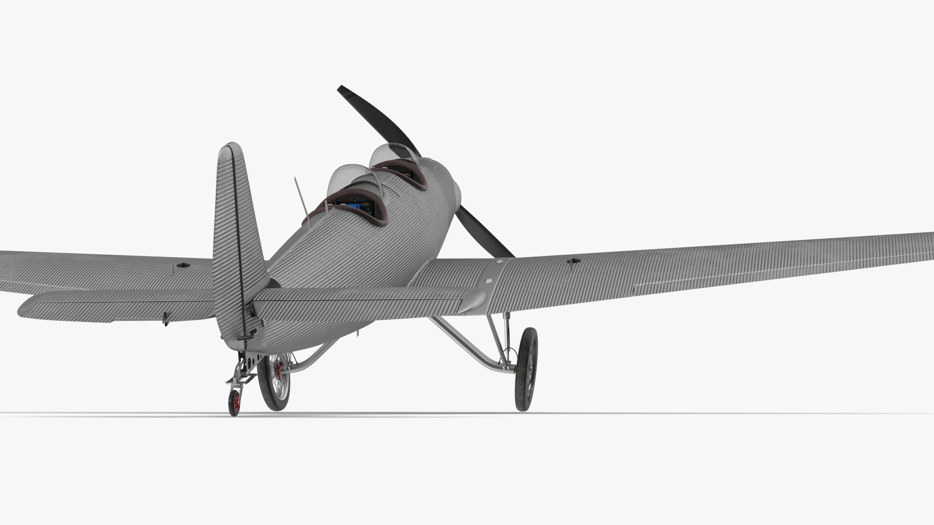 3D Retro Sport Plane Rigged for Cinema 4D model