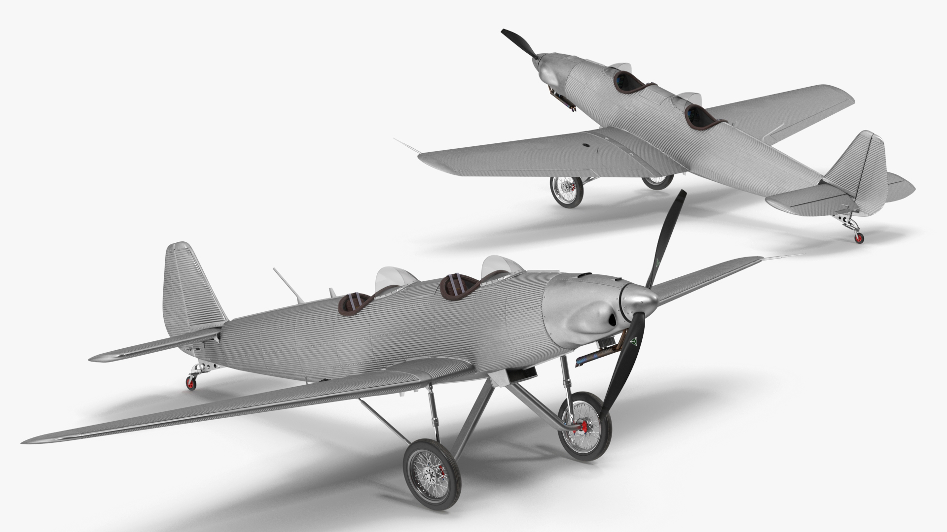 3D Retro Sport Plane Rigged for Cinema 4D model