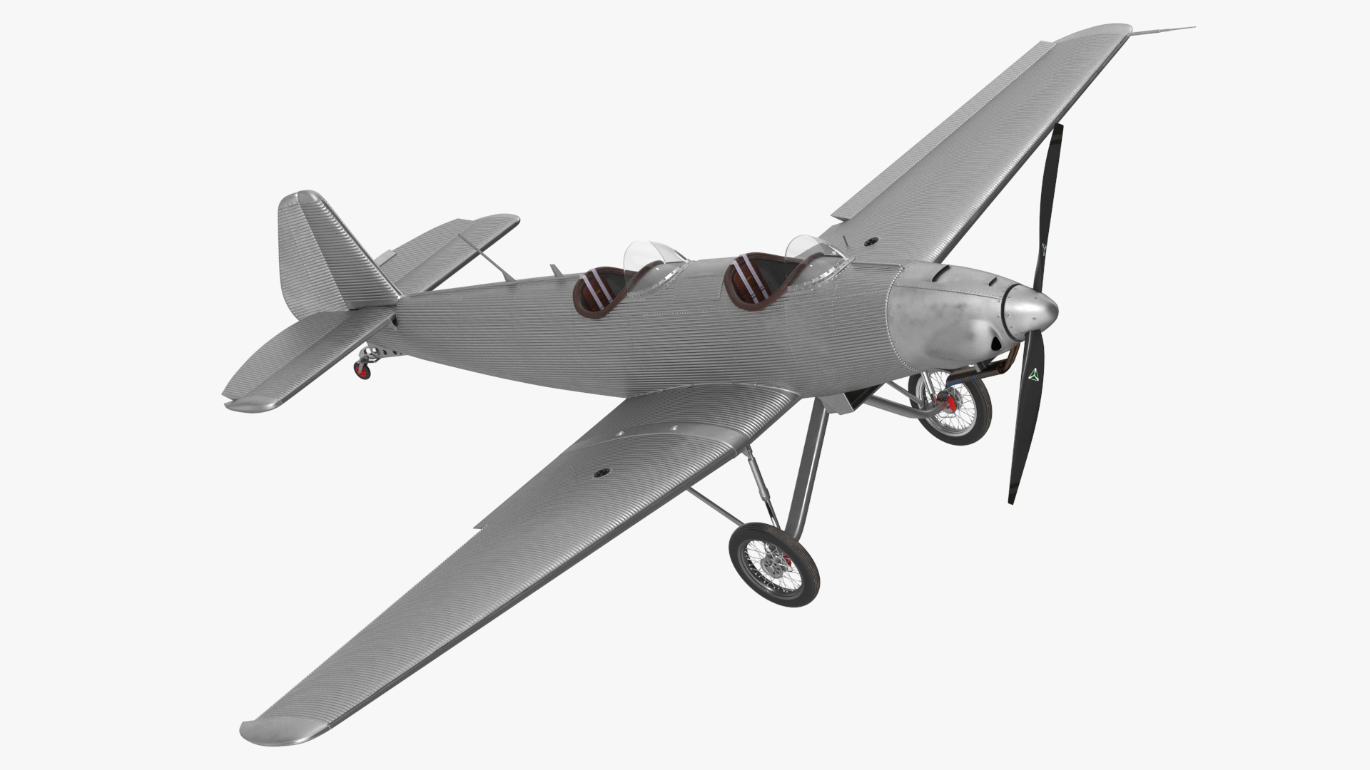 3D Retro Sport Plane Rigged for Cinema 4D model