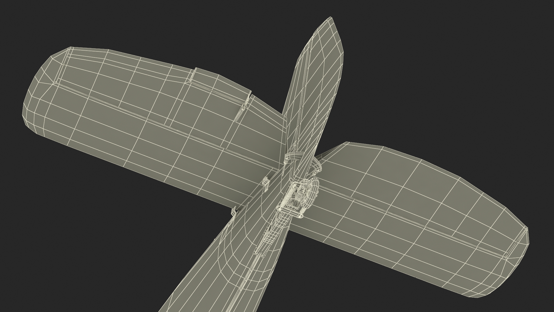3D Retro Sport Plane Rigged for Cinema 4D model