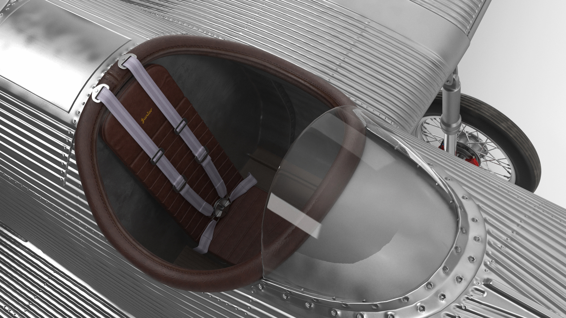 3D Retro Sport Plane Rigged for Cinema 4D model