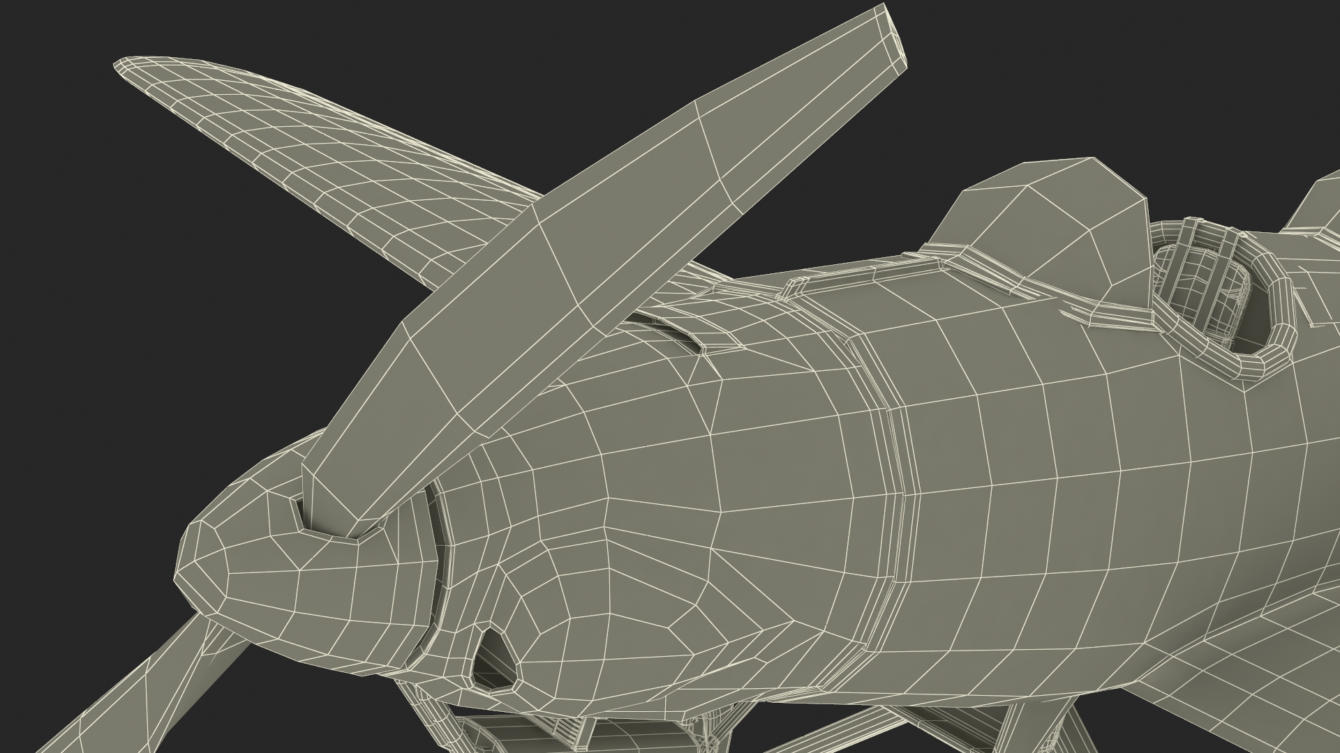 3D Retro Sport Plane Rigged for Cinema 4D model
