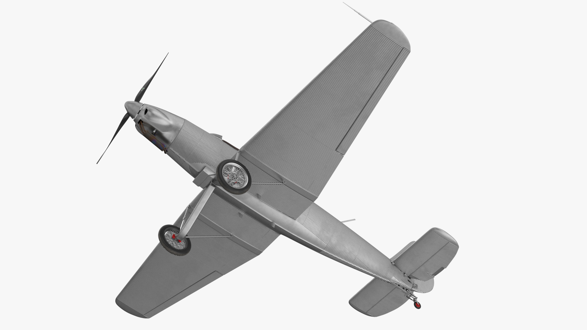 3D Retro Sport Plane Rigged for Cinema 4D model