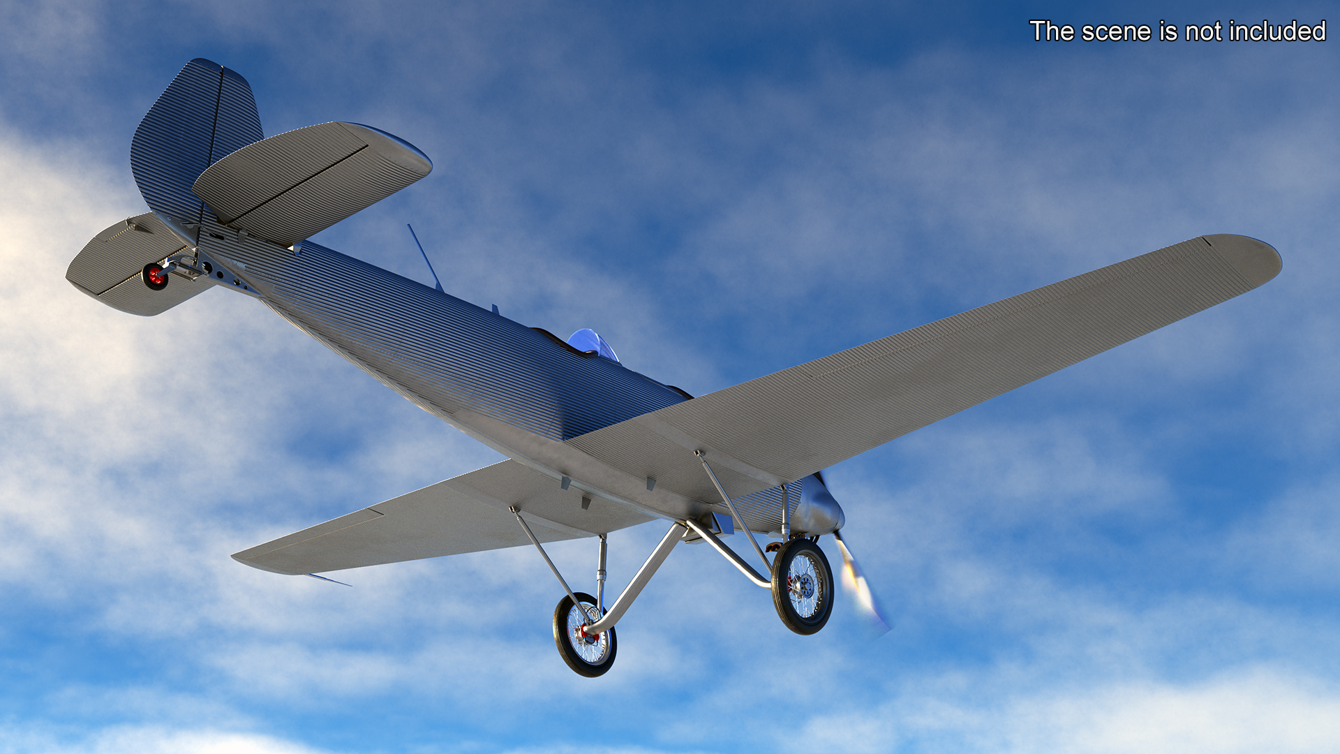 3D Retro Sport Plane Rigged for Cinema 4D model