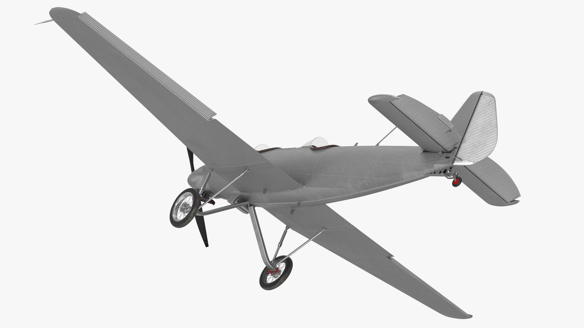 3D Retro Sport Plane Rigged for Cinema 4D model