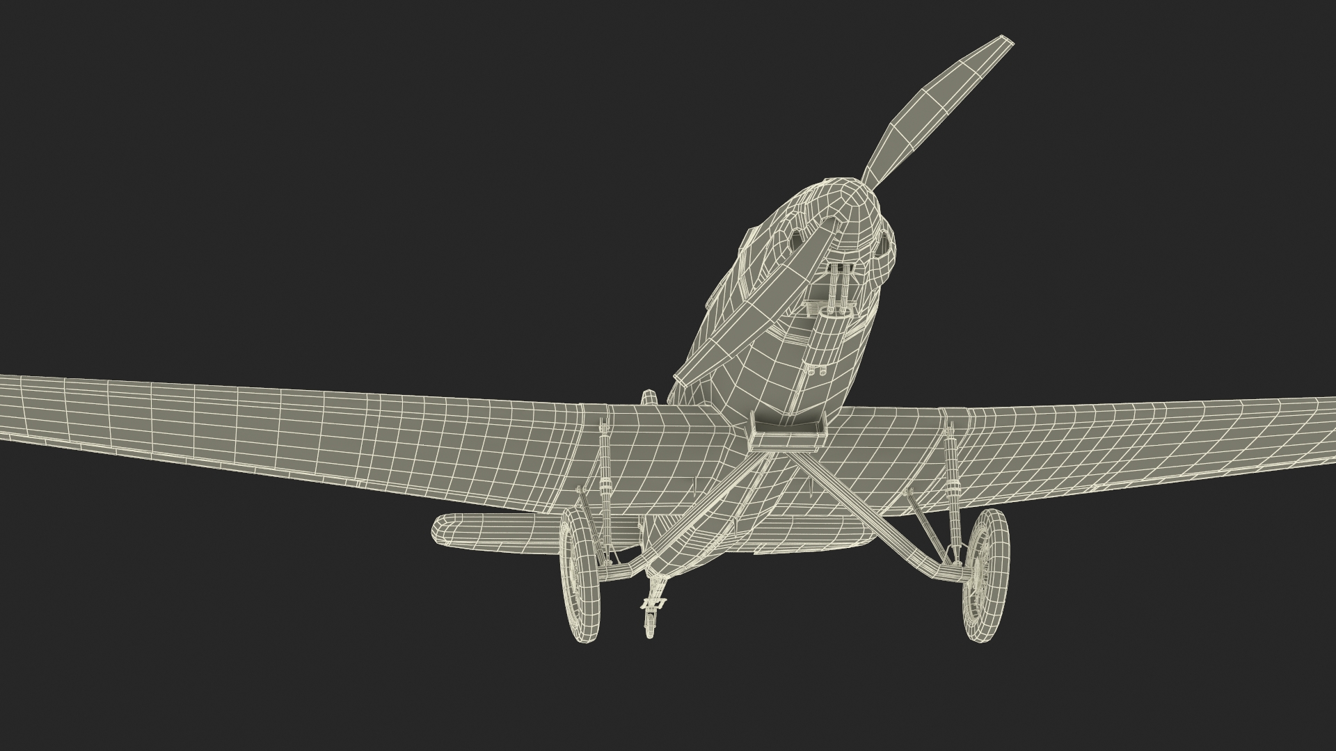 3D Retro Sport Plane Rigged for Cinema 4D model