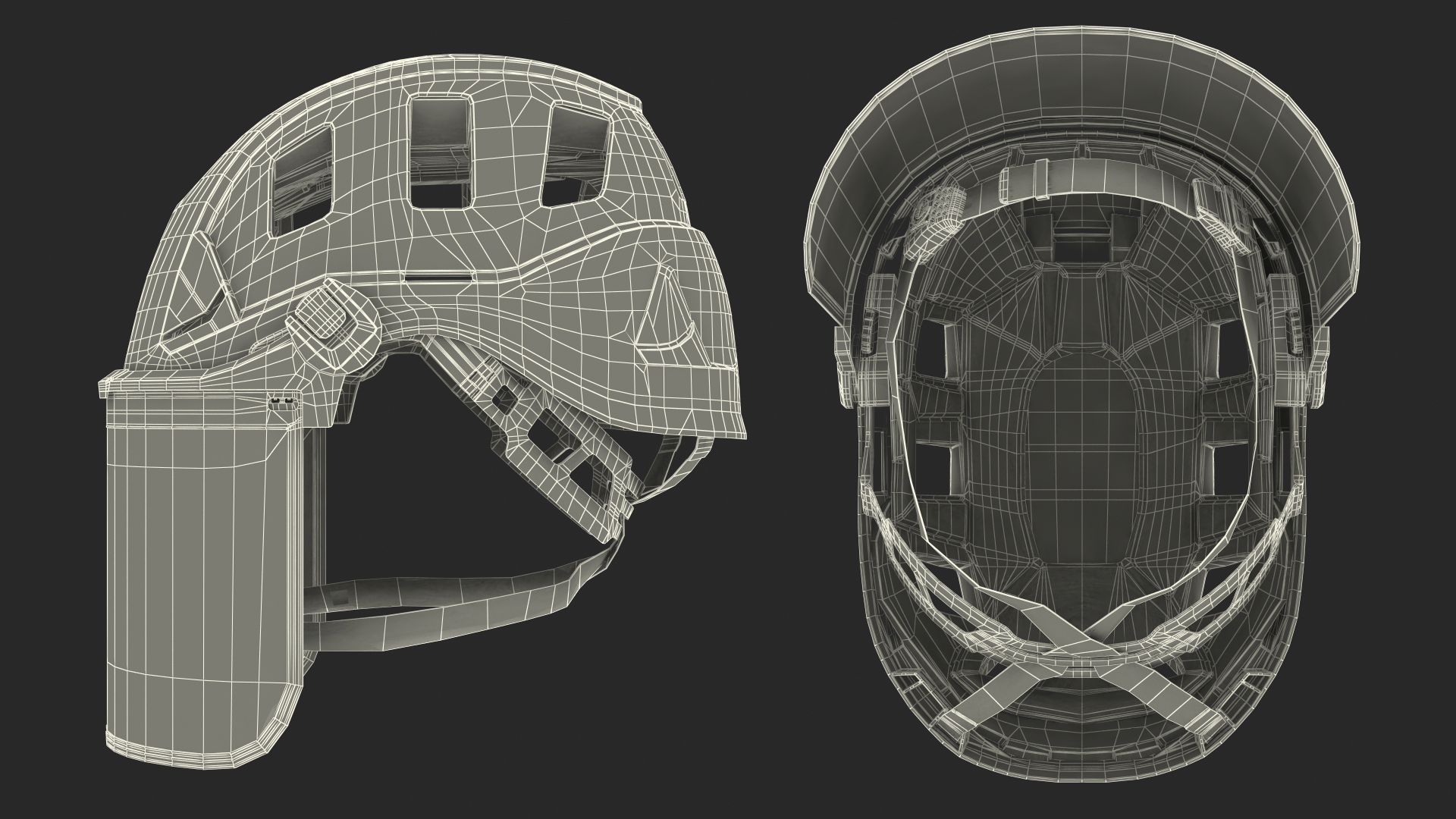 3D Petzl Strato Vent Hi-Viz Helmet with Mesh Shield model