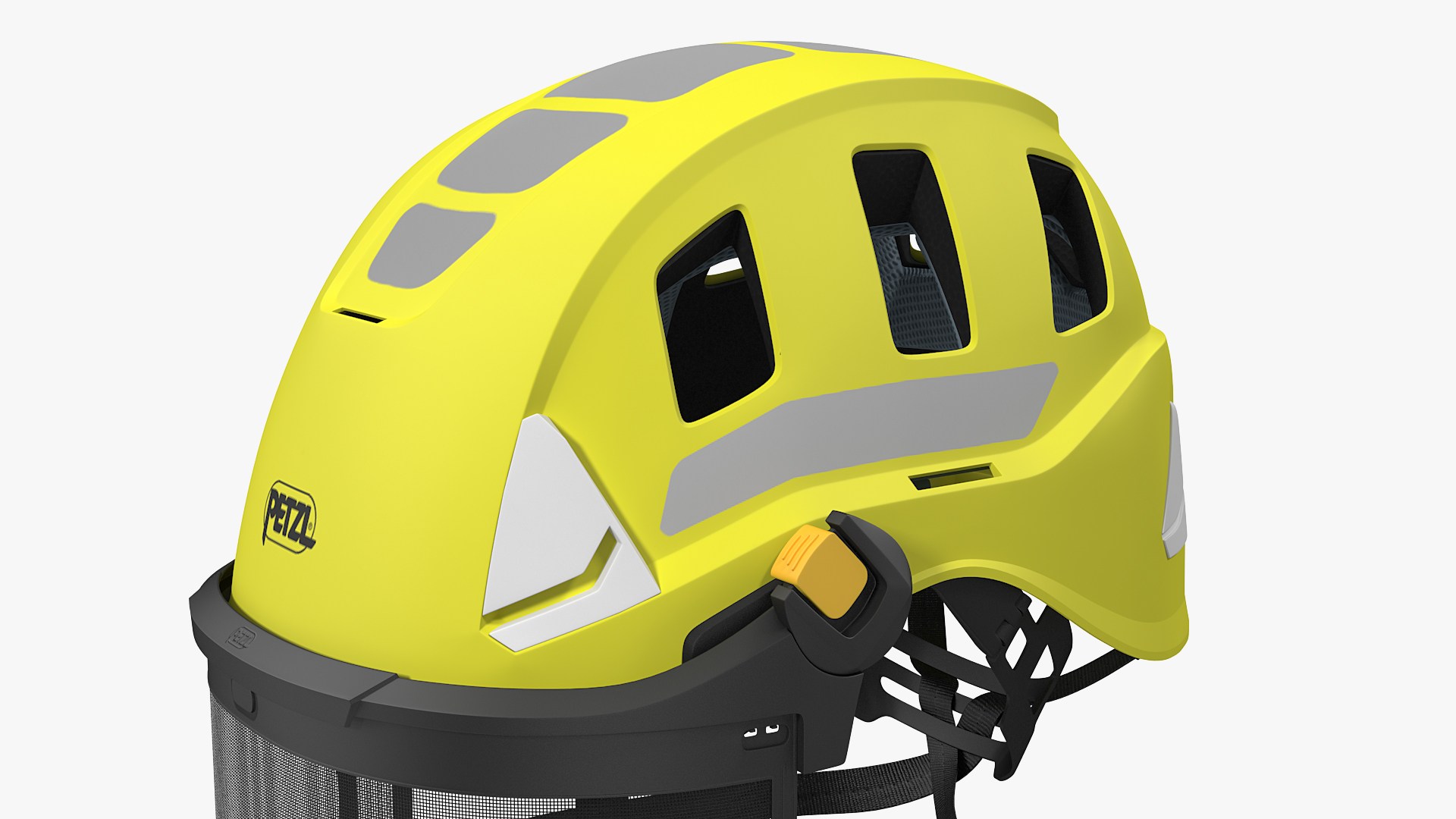 3D Petzl Strato Vent Hi-Viz Helmet with Mesh Shield model