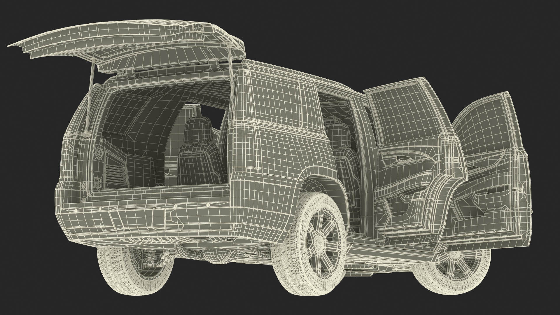 Cadillac Escalade SUV Rigged for Cinema 4D 3D