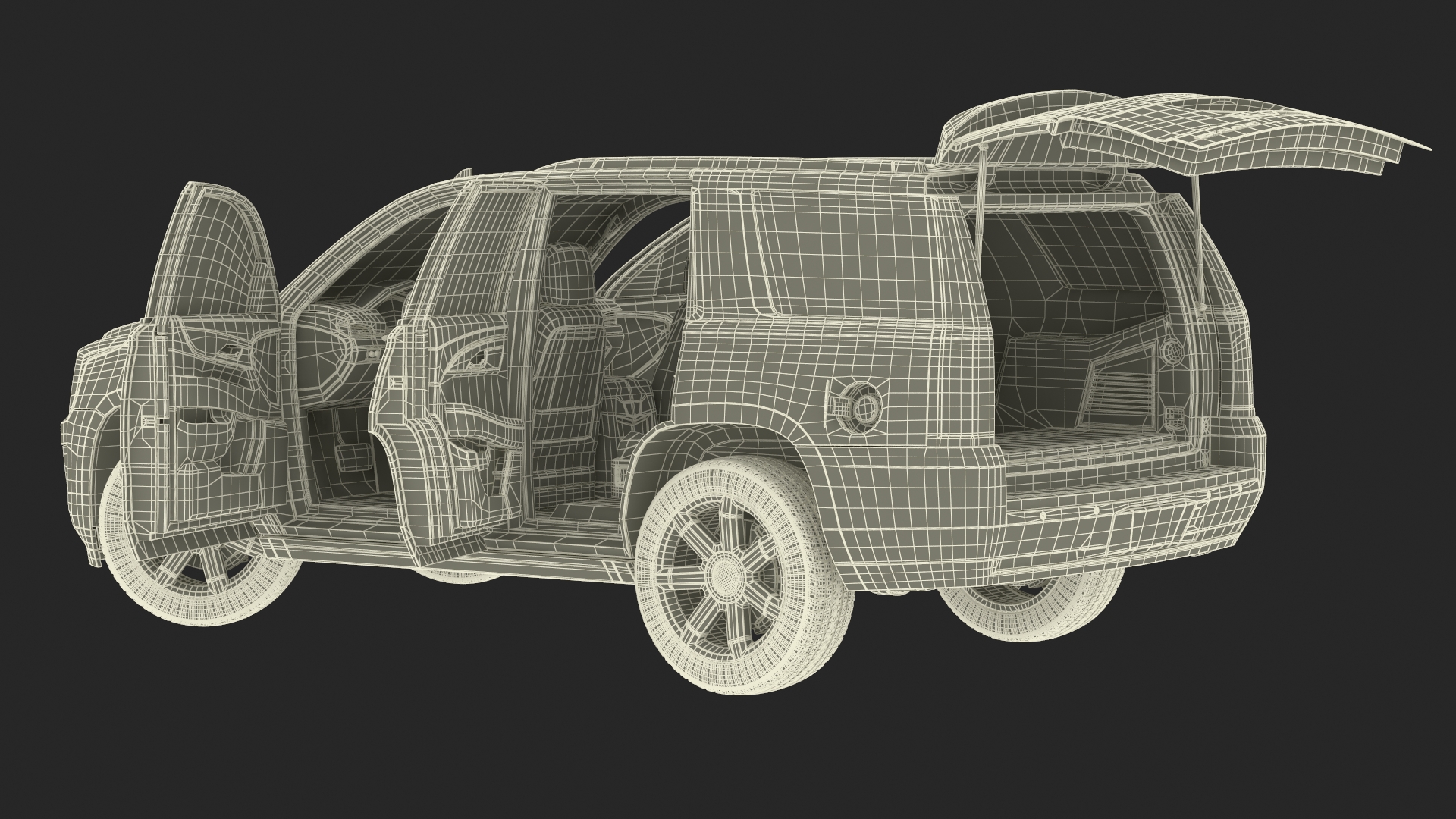 Cadillac Escalade SUV Rigged for Cinema 4D 3D