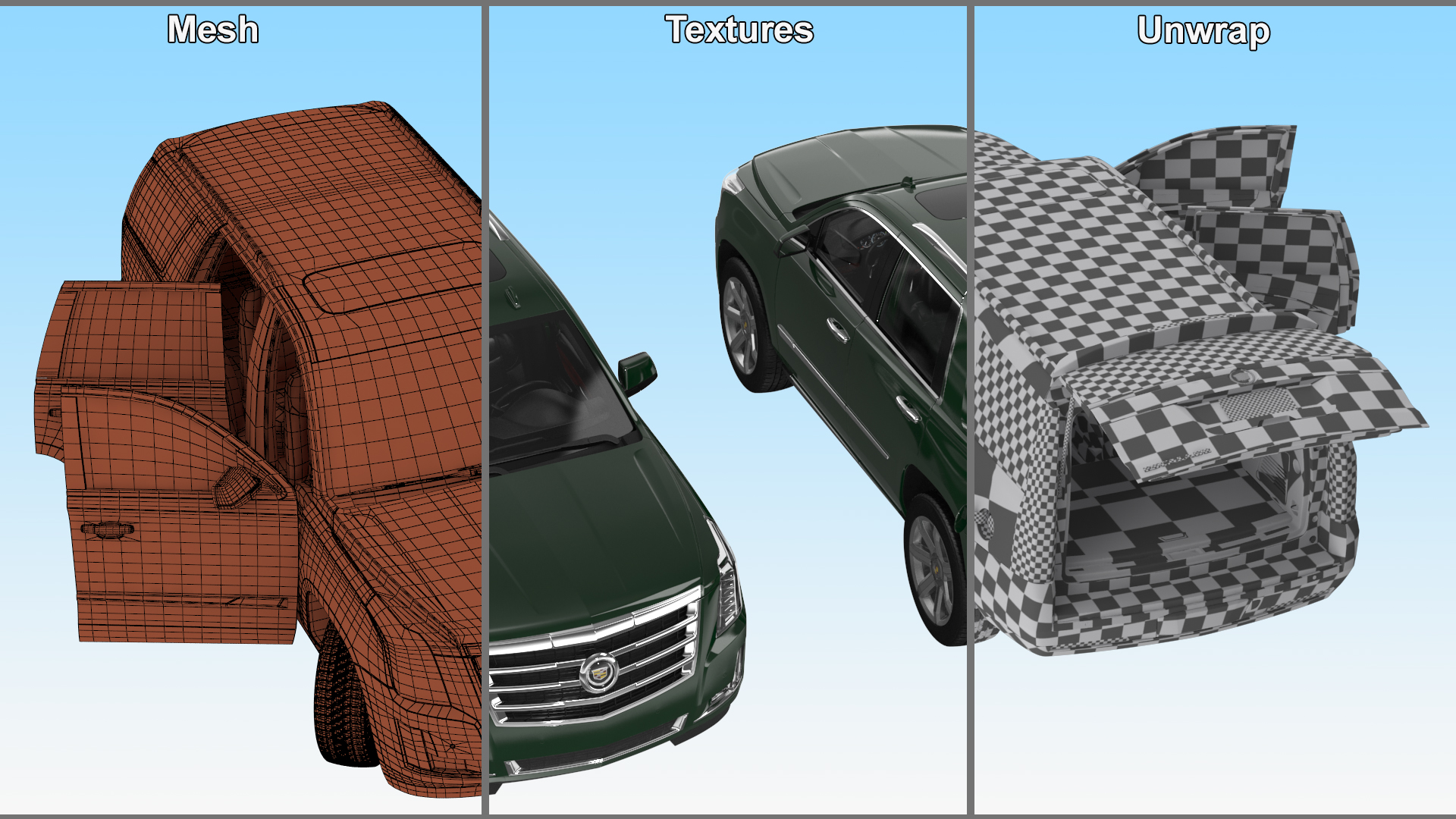 Cadillac Escalade SUV Rigged for Cinema 4D 3D