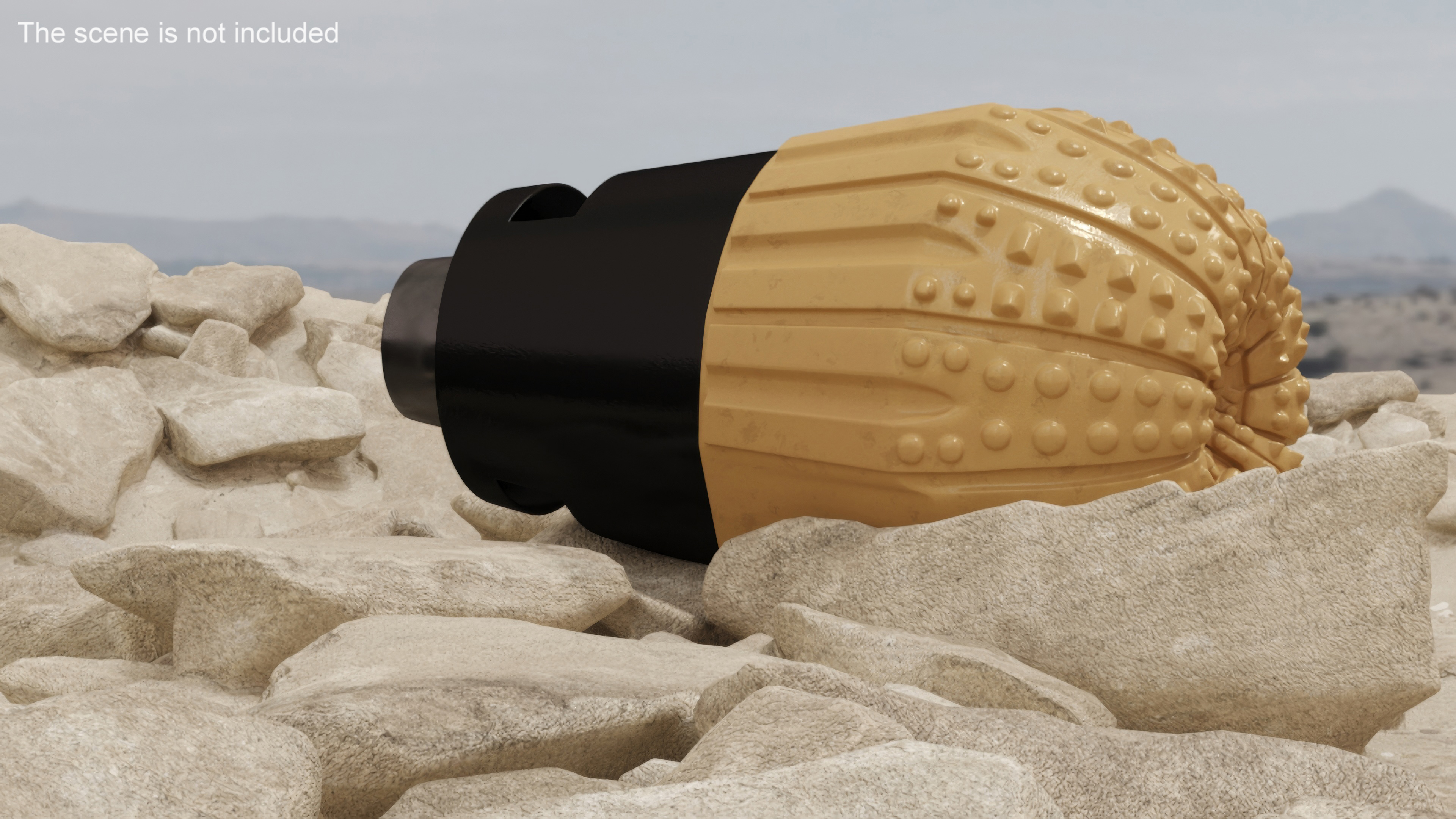 Drilling Rig Bit Diamond Gold 3D model