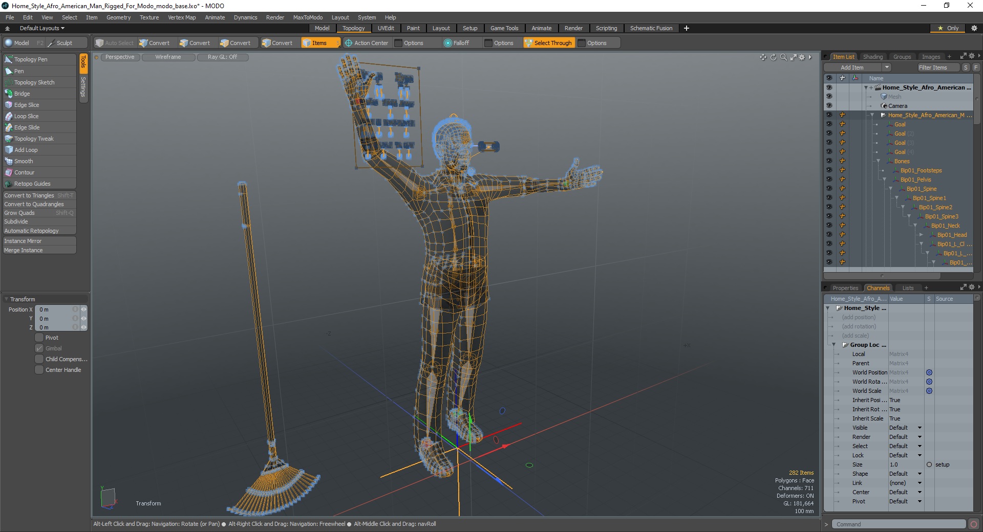 Home Style Afro American Man Rigged for Modo 3D model