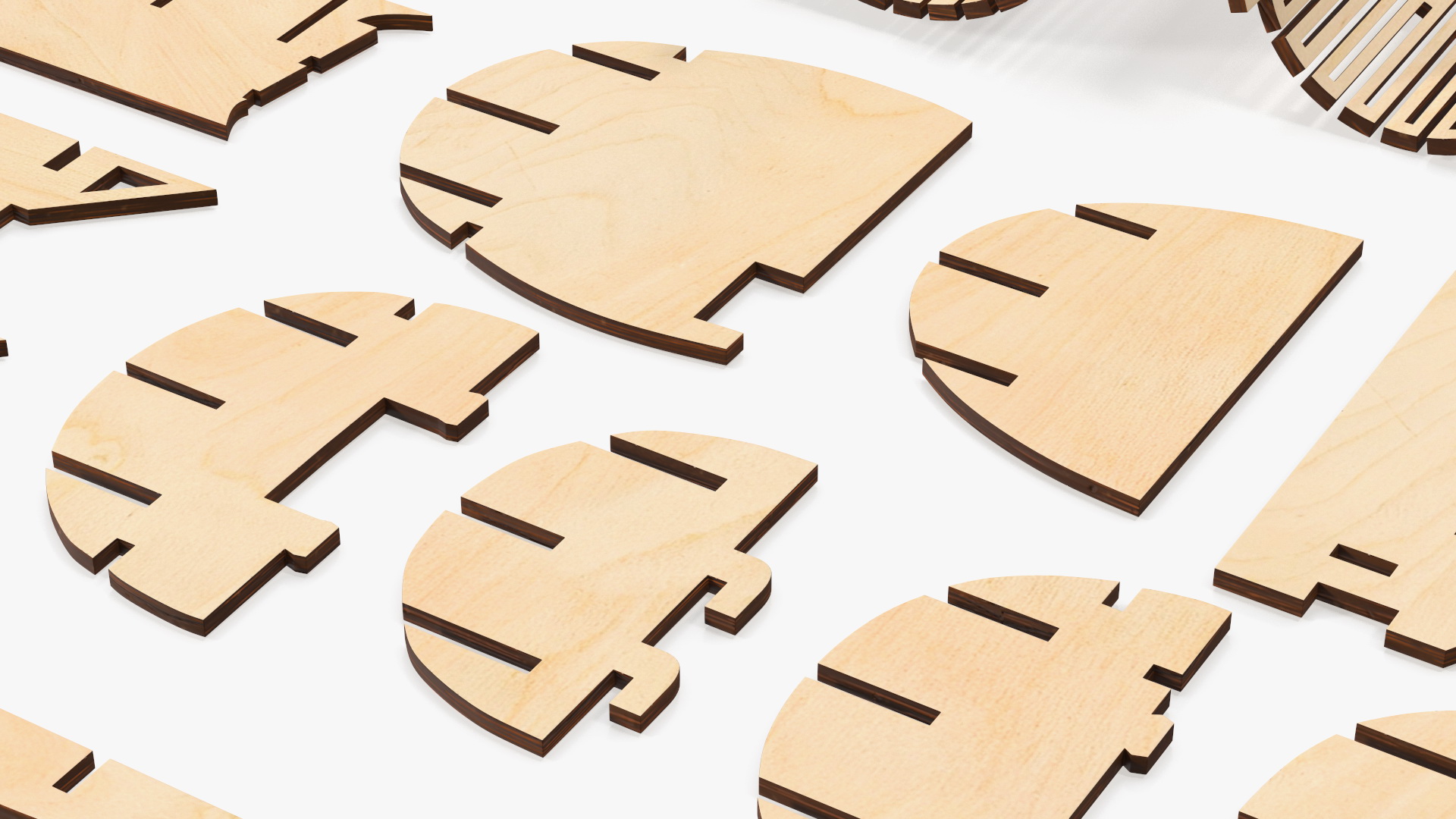 Ship Wooden 3D Puzzle Disassembled 3D model