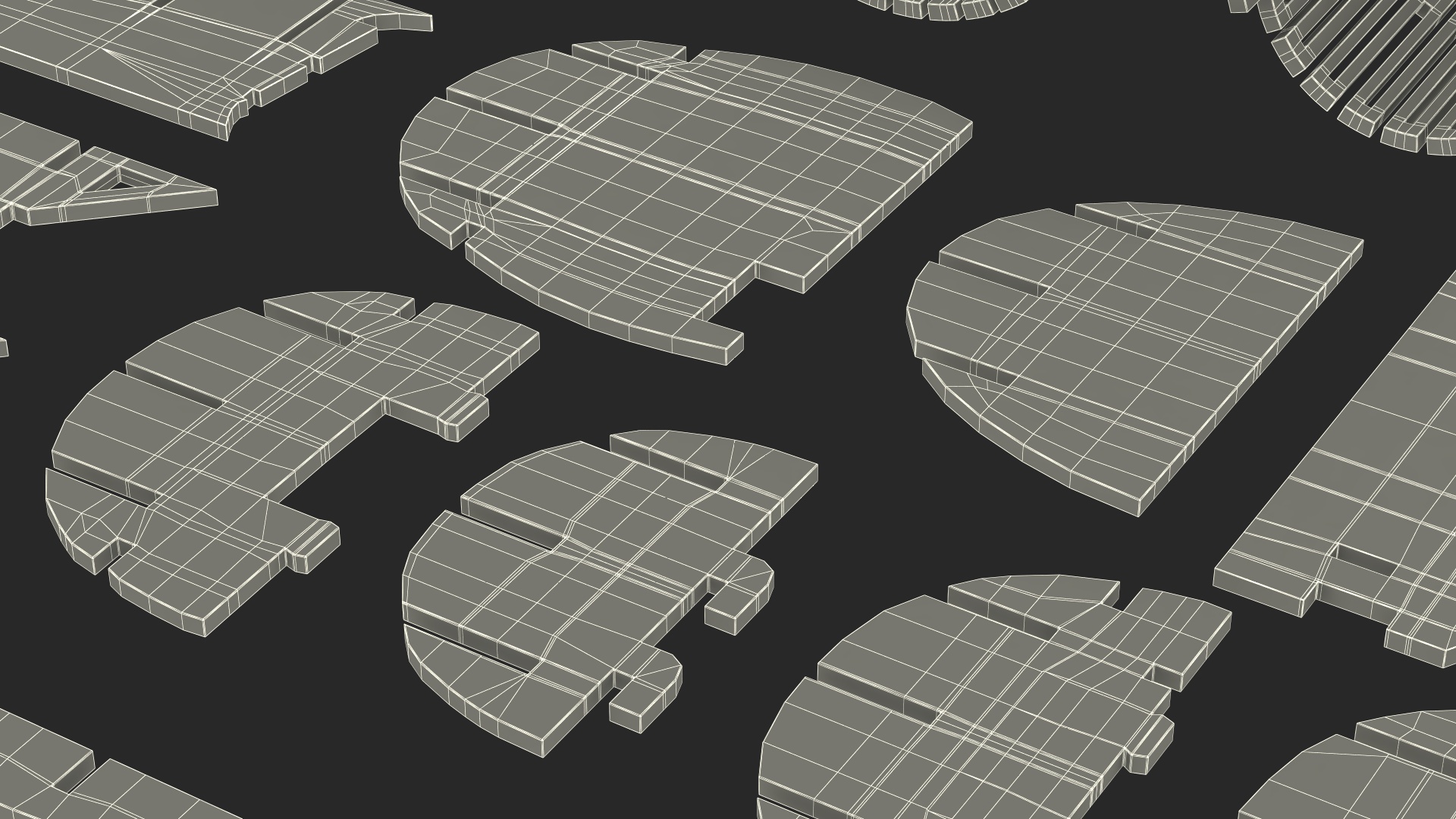 Ship Wooden 3D Puzzle Disassembled 3D model
