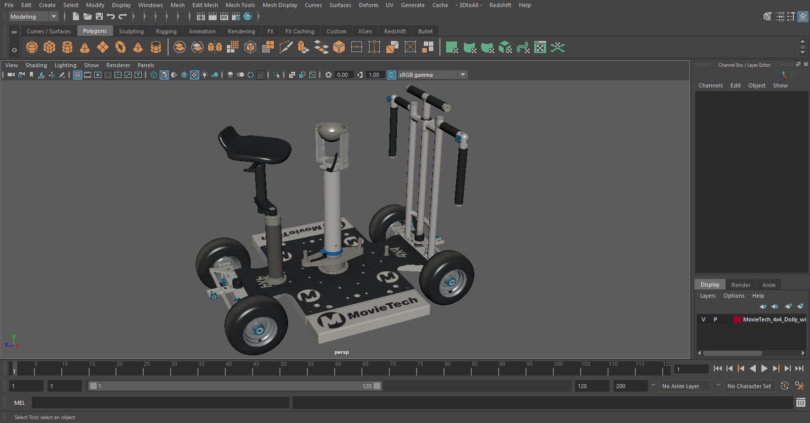 MovieTech 4x4 Dolly with Seat 3D model