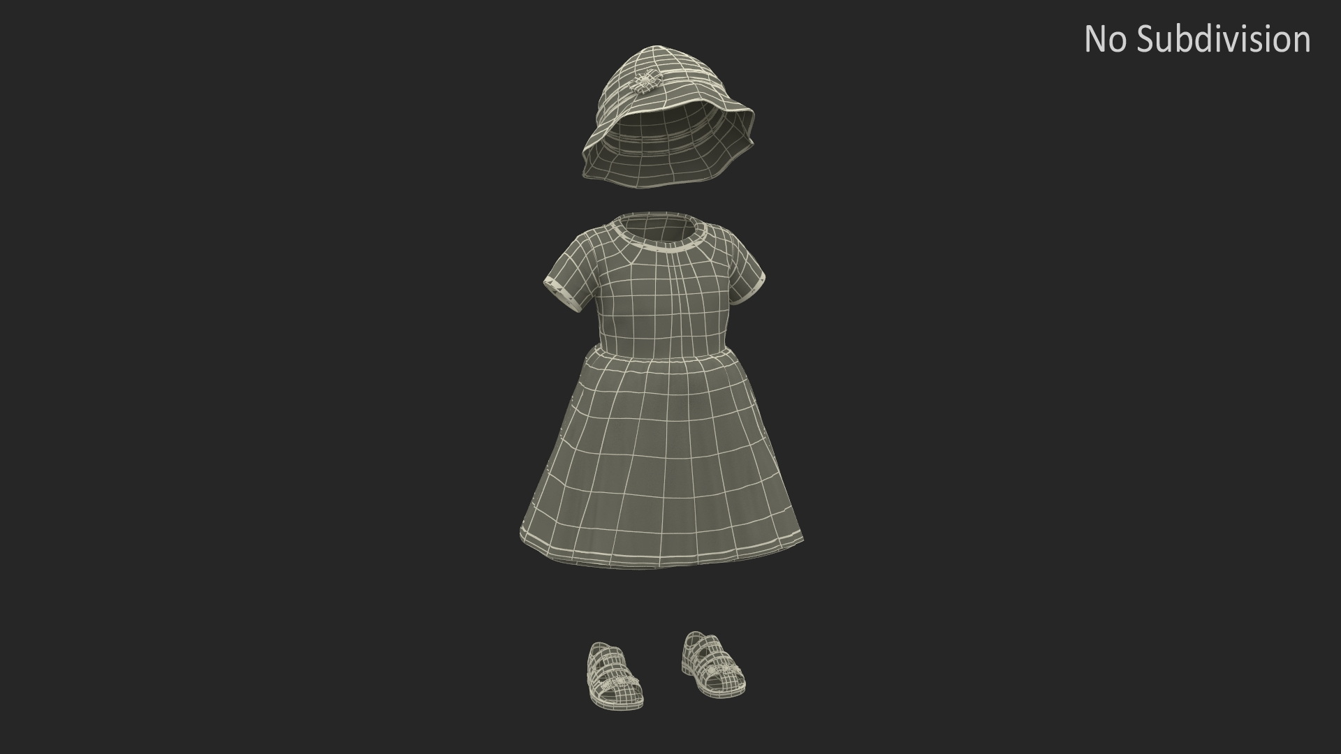 3D model Outdoor Summer Dress for Girls