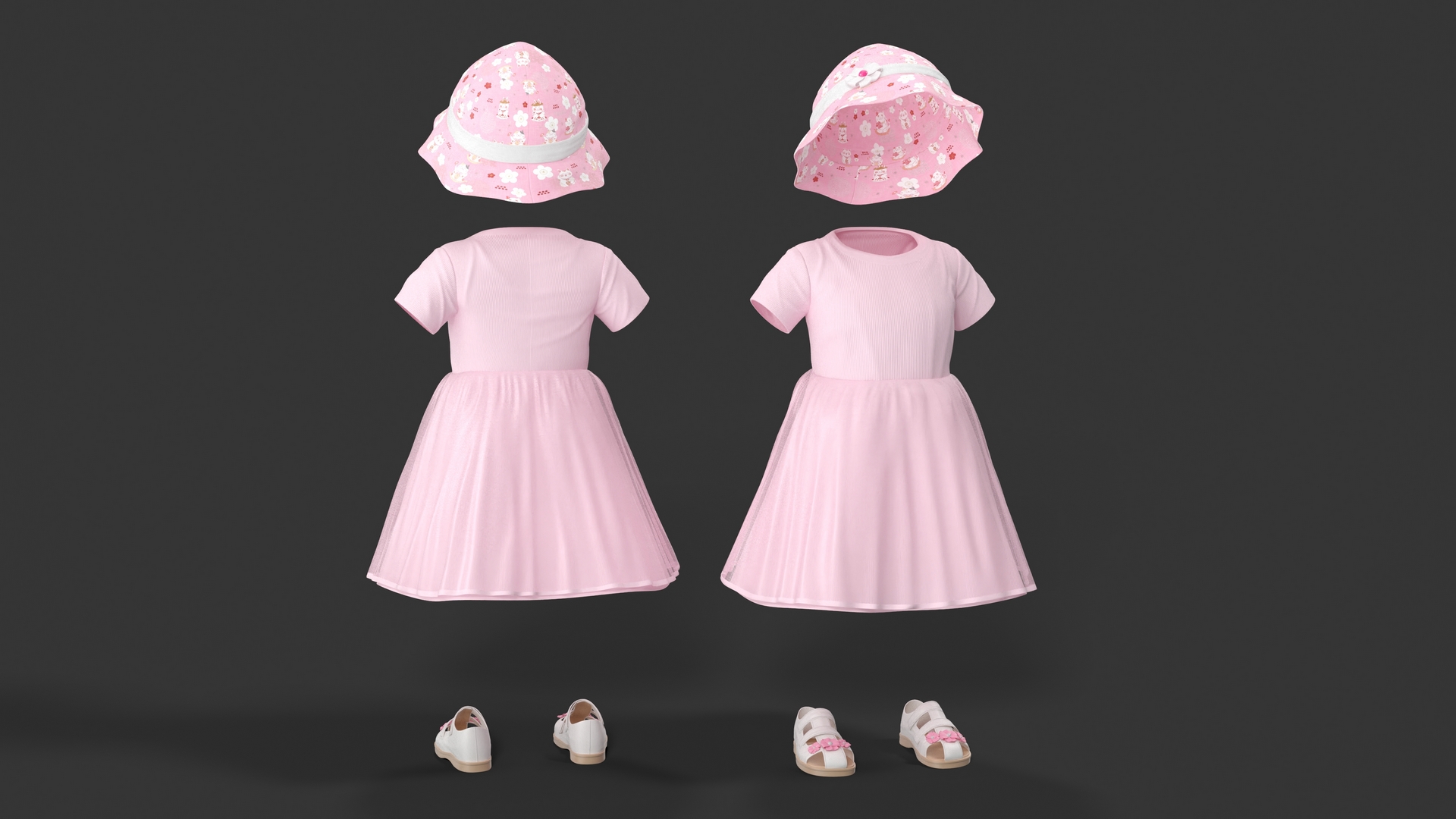 3D model Outdoor Summer Dress for Girls