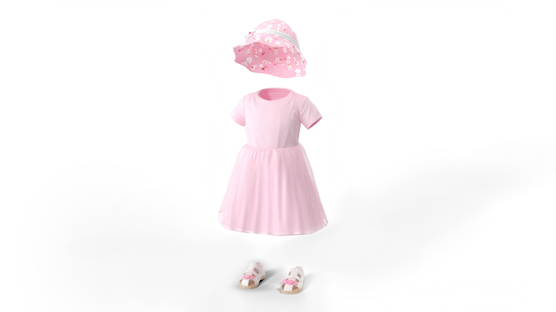 3D model Outdoor Summer Dress for Girls