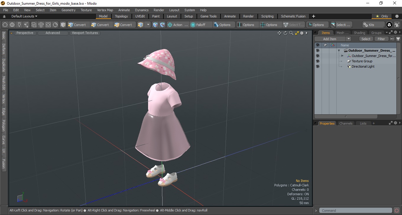 3D model Outdoor Summer Dress for Girls