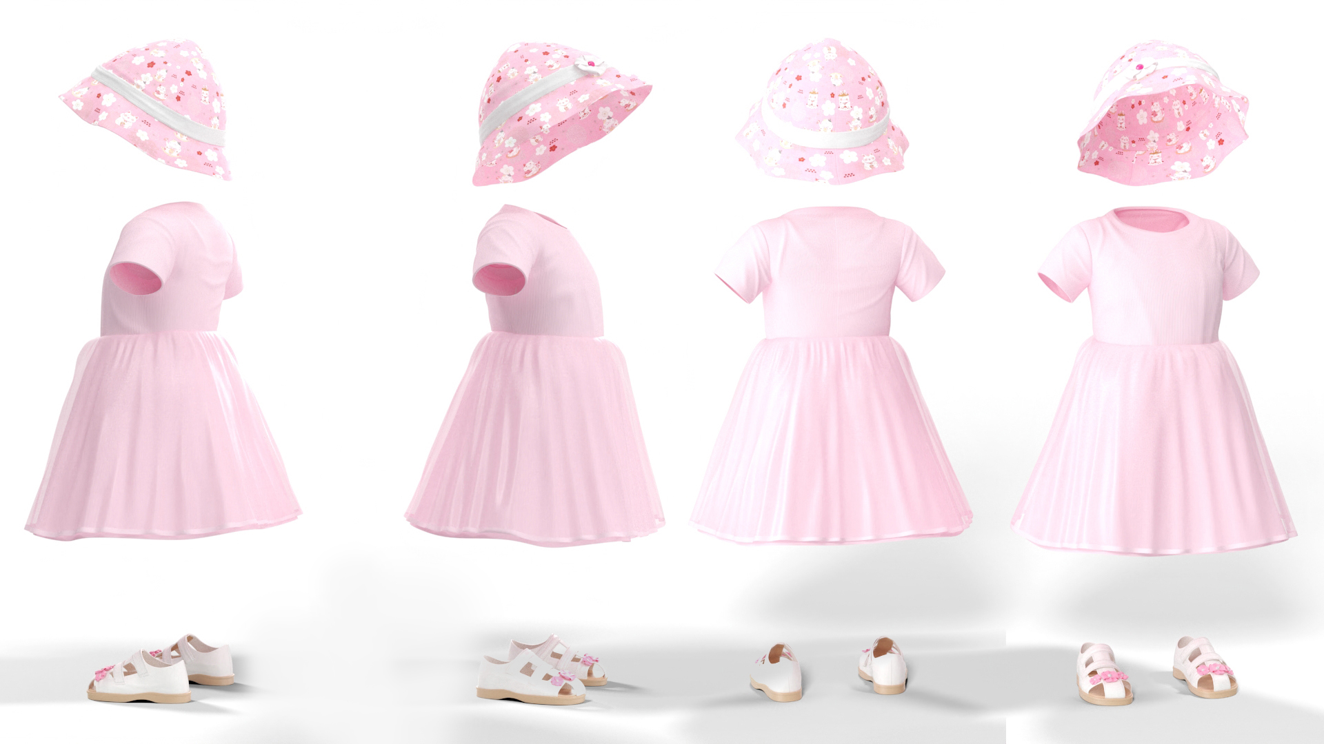 3D model Outdoor Summer Dress for Girls