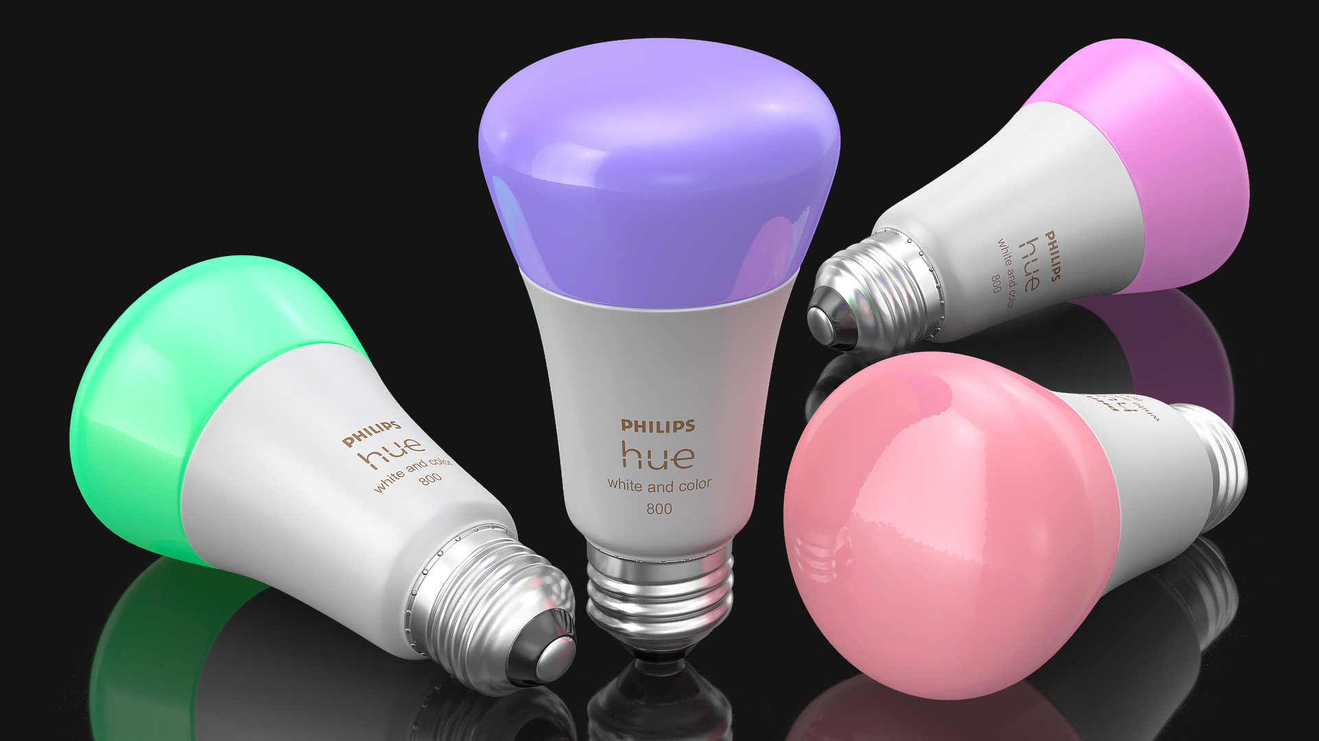 3D Philips Hue White and Color Ambiance Smart 4 Bulb Kit model