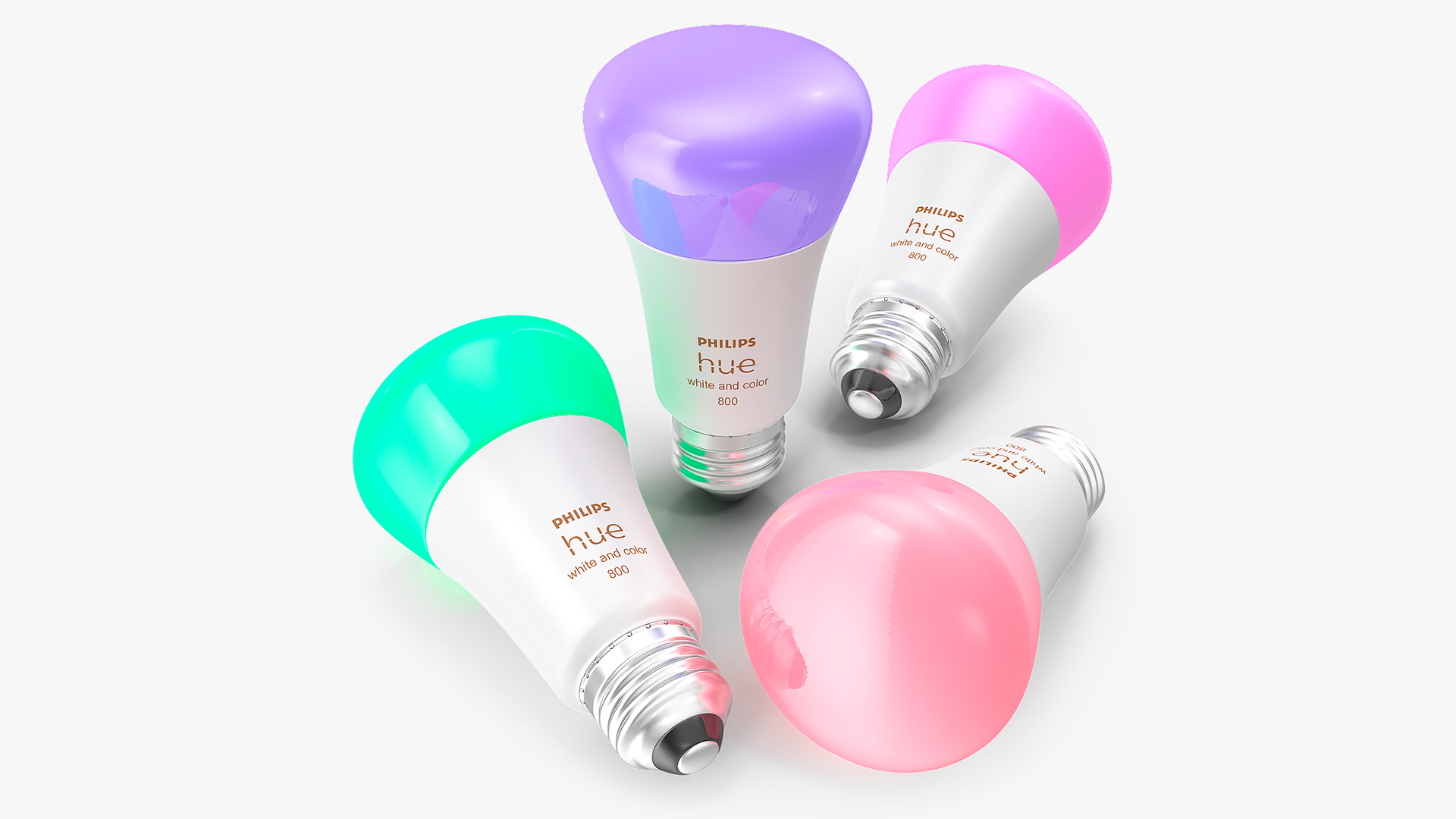 3D Philips Hue White and Color Ambiance Smart 4 Bulb Kit model