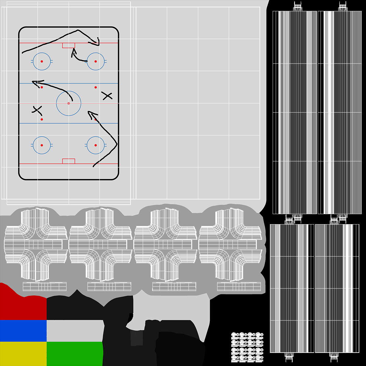 Hockey Coaching Board with Game Strategy Fur 3D model