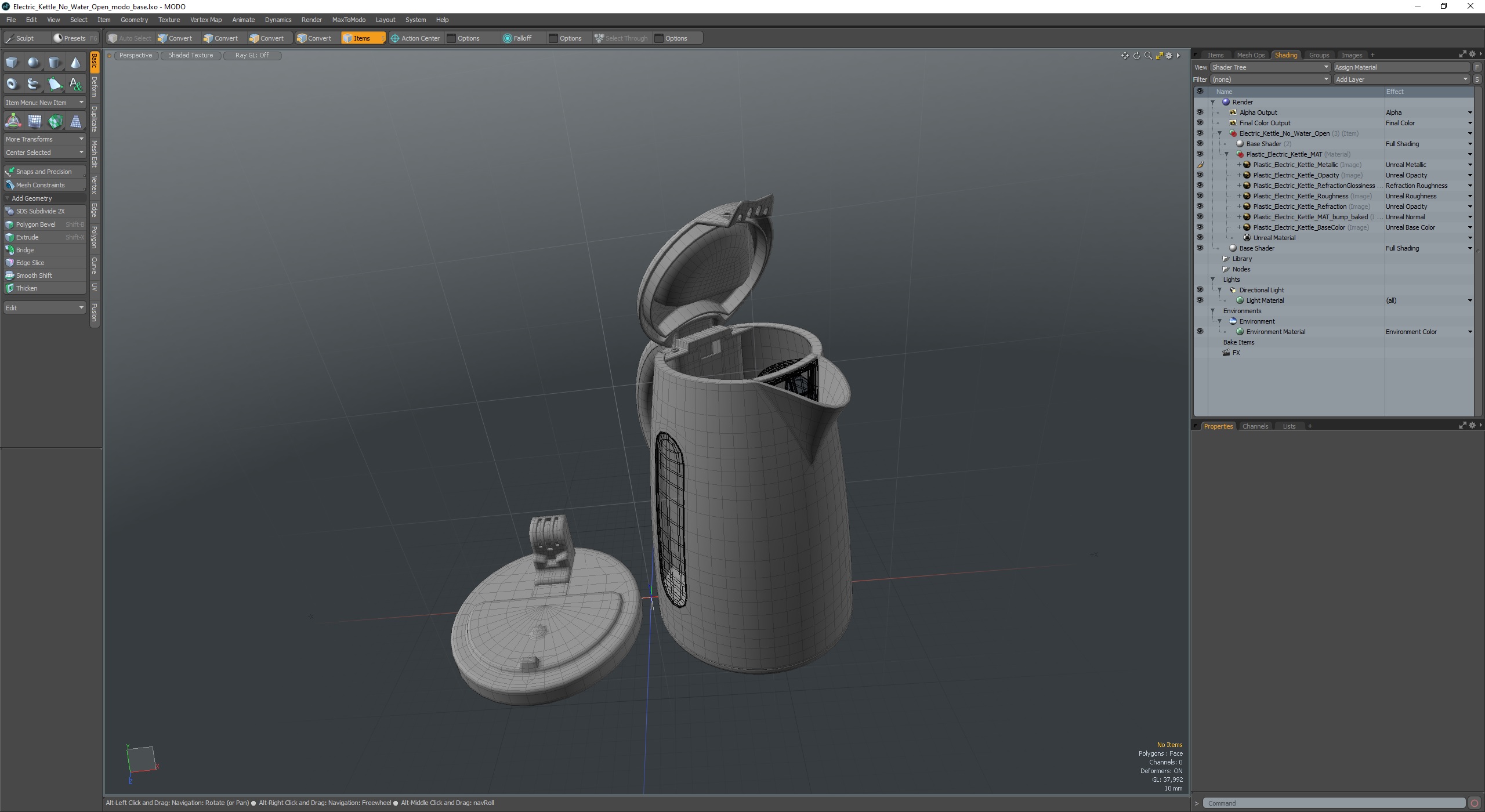 Electric Kettle No Water Open 3D model