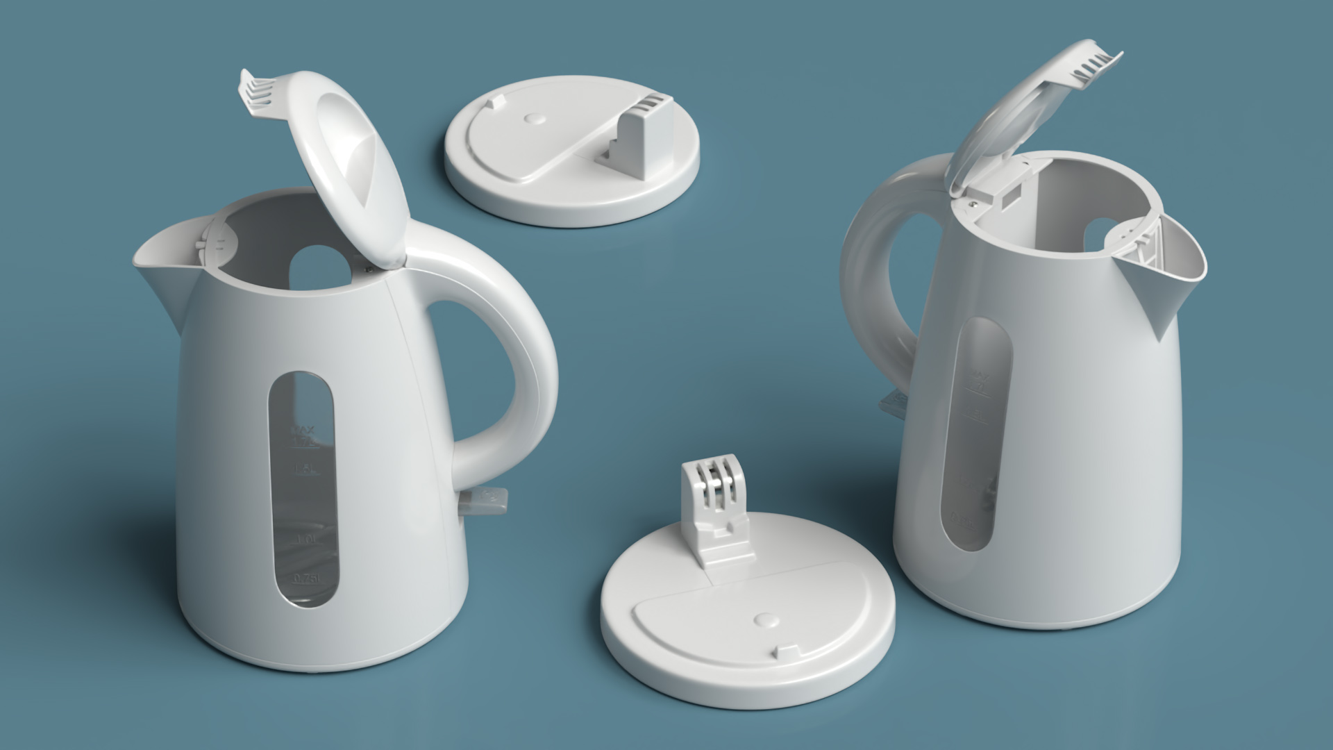 Electric Kettle No Water Open 3D model