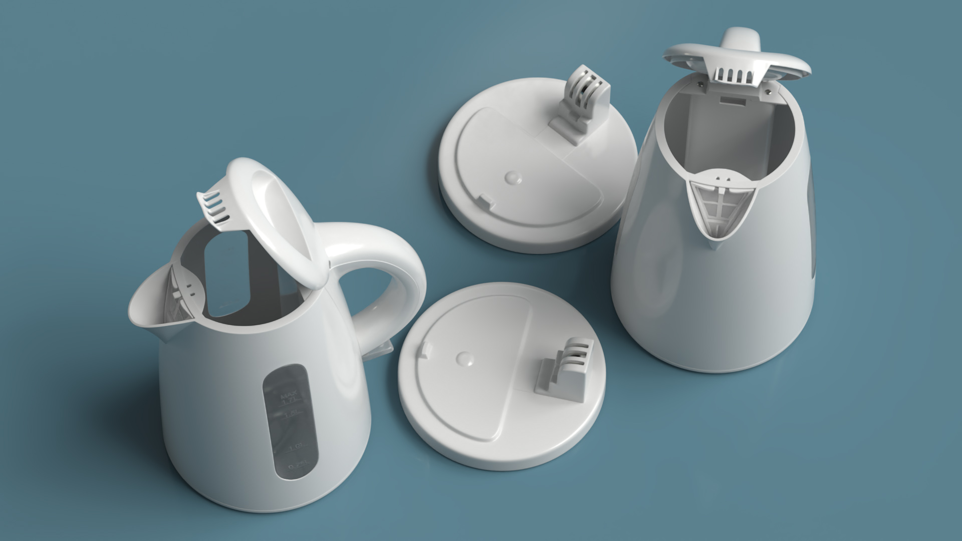 Electric Kettle No Water Open 3D model