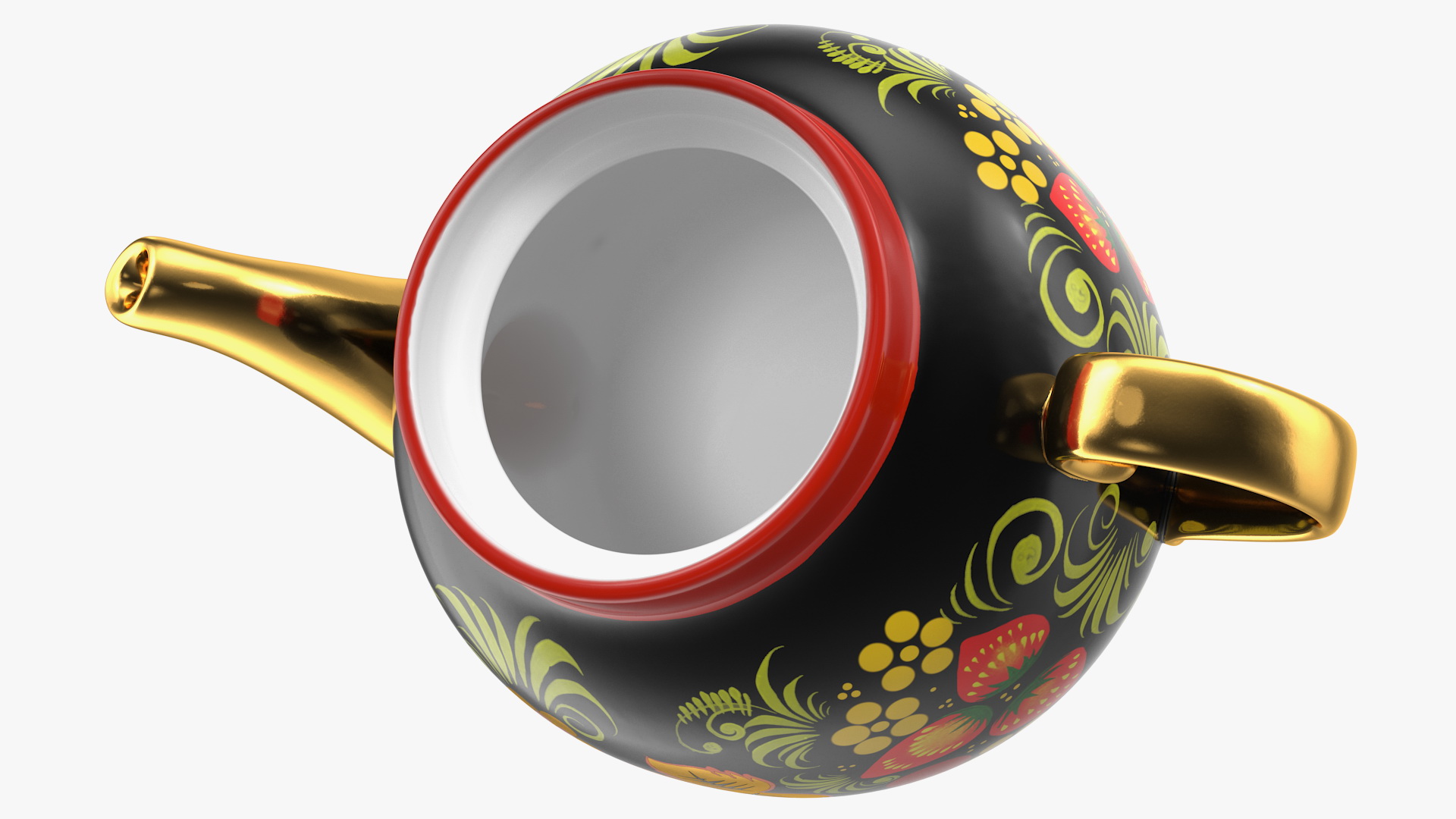 3D Vintage Khokhloma Ornament Teapot model