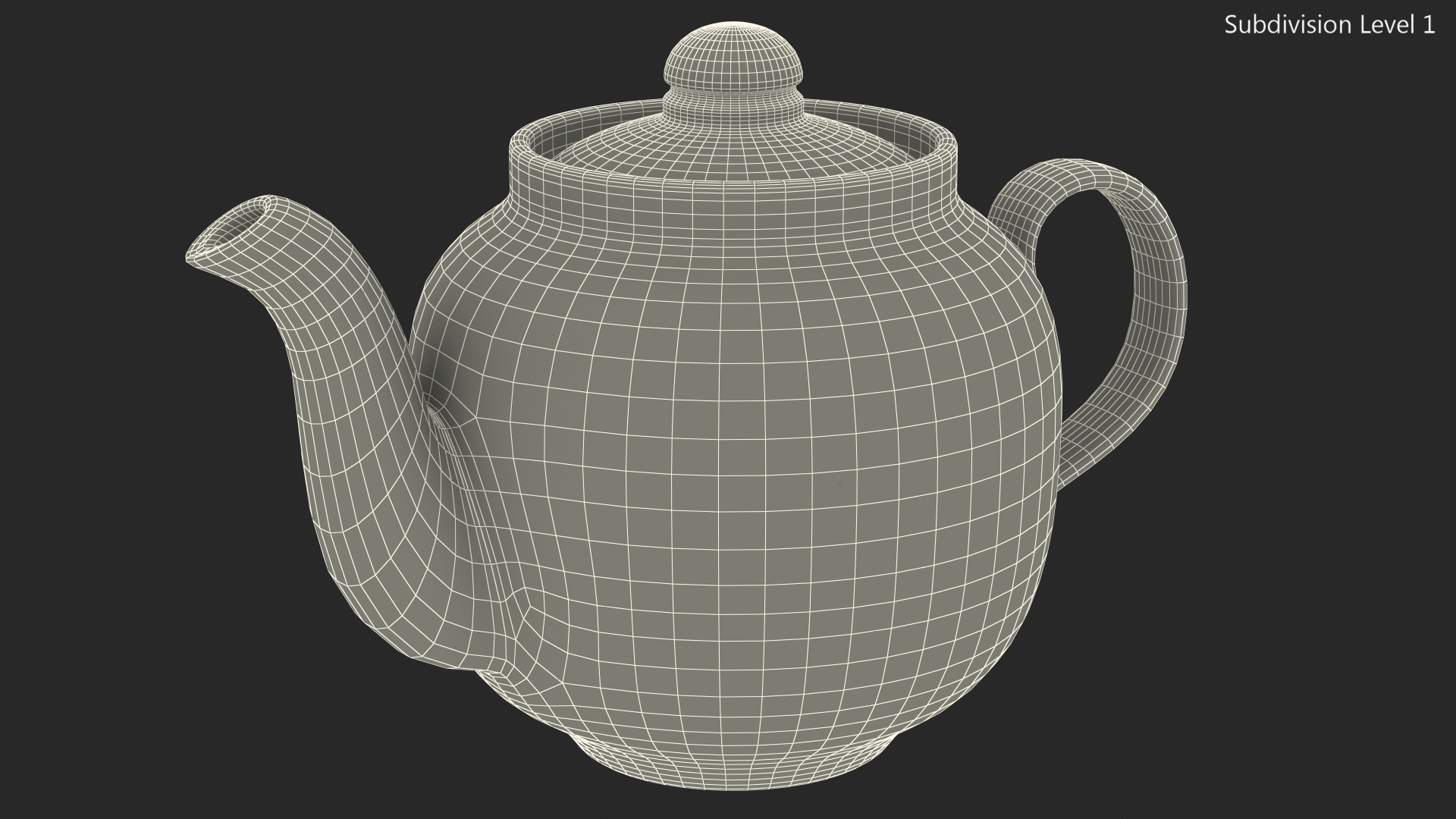 3D Vintage Khokhloma Ornament Teapot model