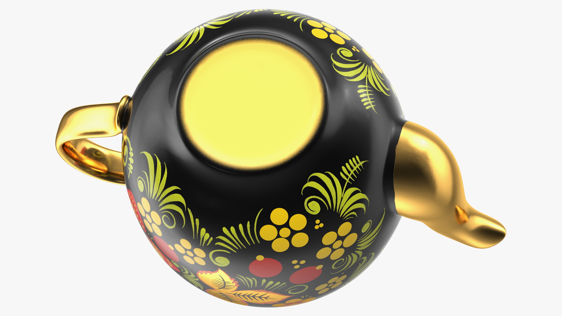 3D Vintage Khokhloma Ornament Teapot model