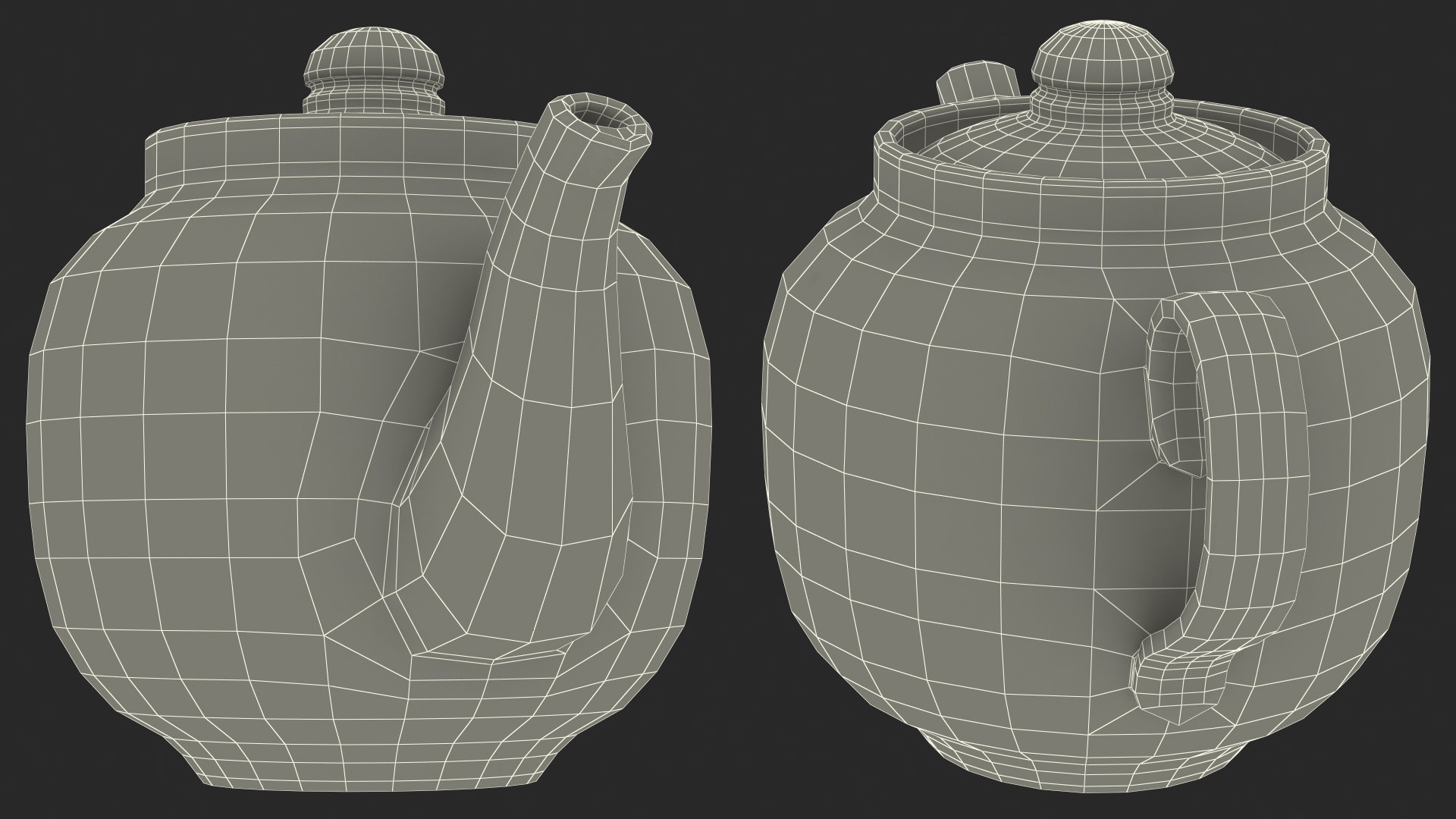 3D Vintage Khokhloma Ornament Teapot model