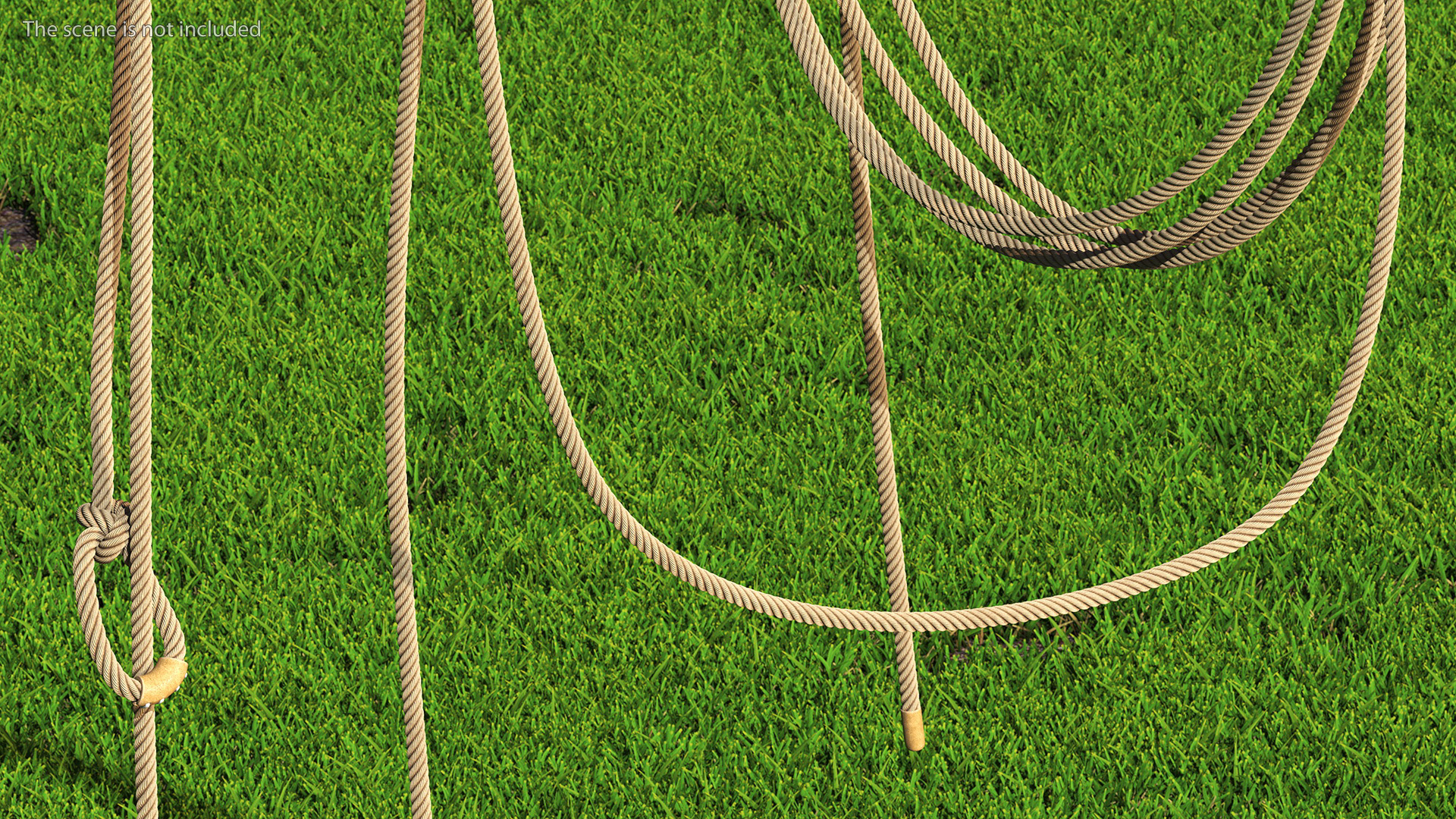 Natural Western Lasso Rope Catching Position 3D model