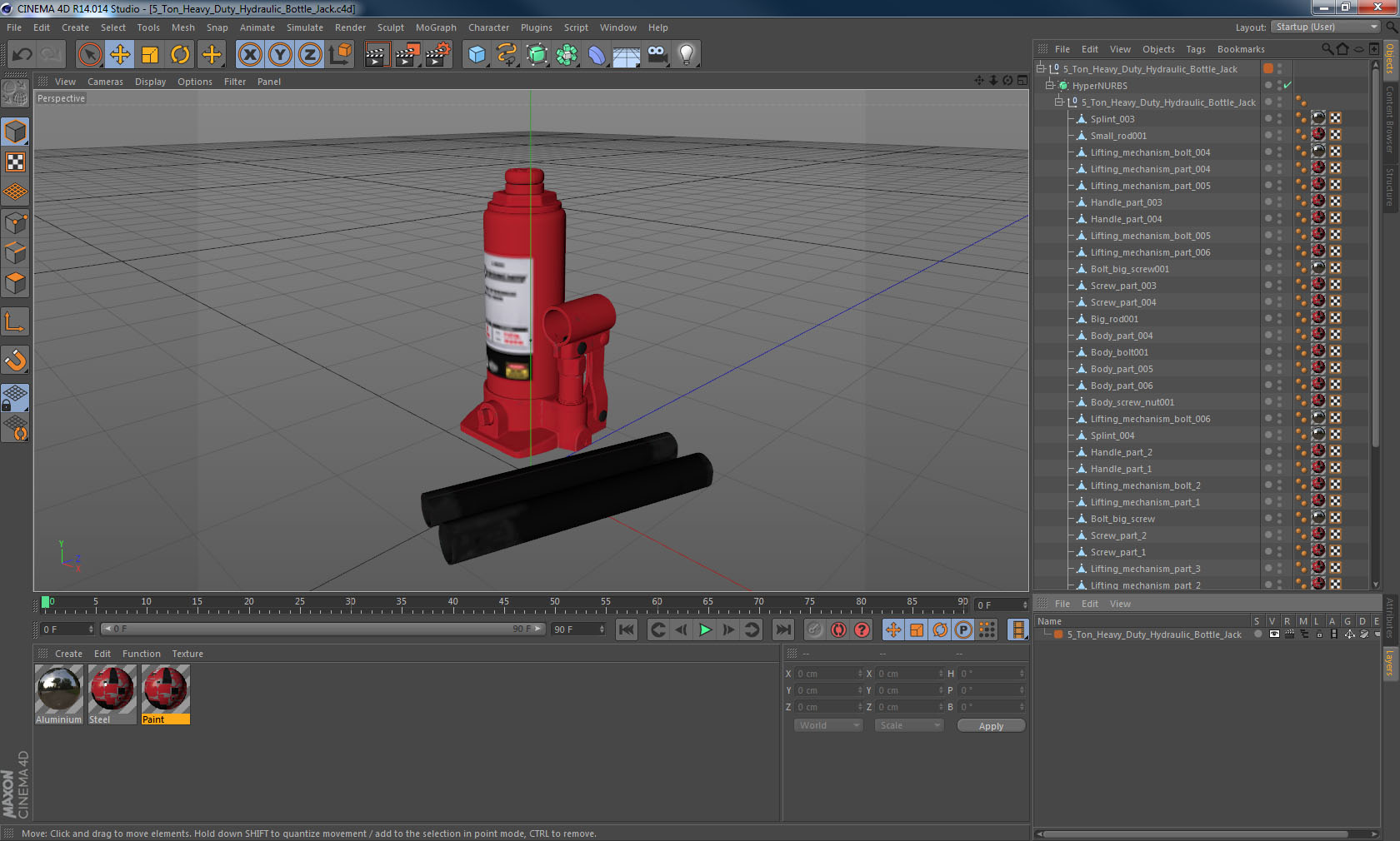 3D 5 Ton Heavy Duty Hydraulic Bottle Jack model