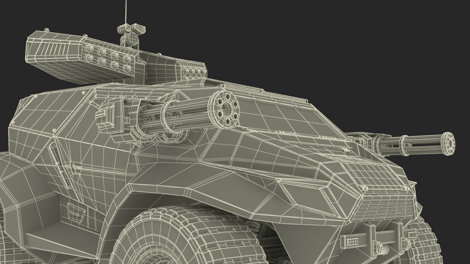 3D model Futuristic War Vehicle Winter Color