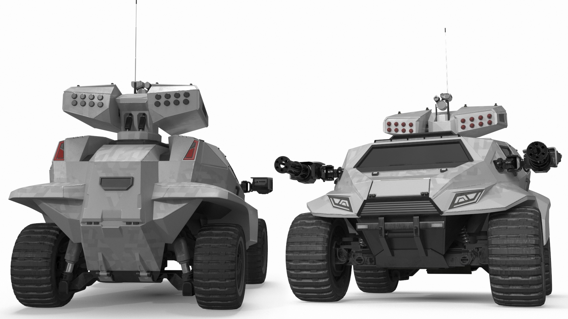 3D model Futuristic War Vehicle Winter Color