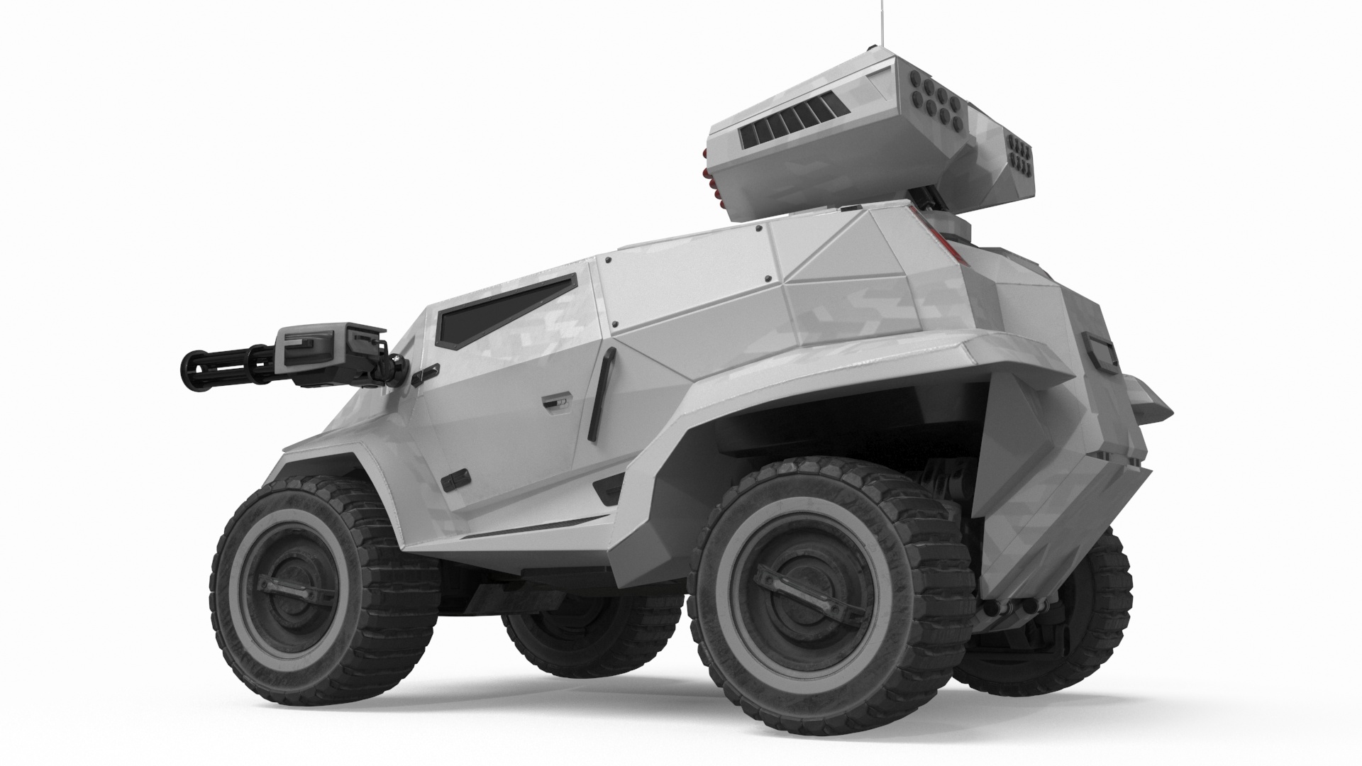 3D model Futuristic War Vehicle Winter Color