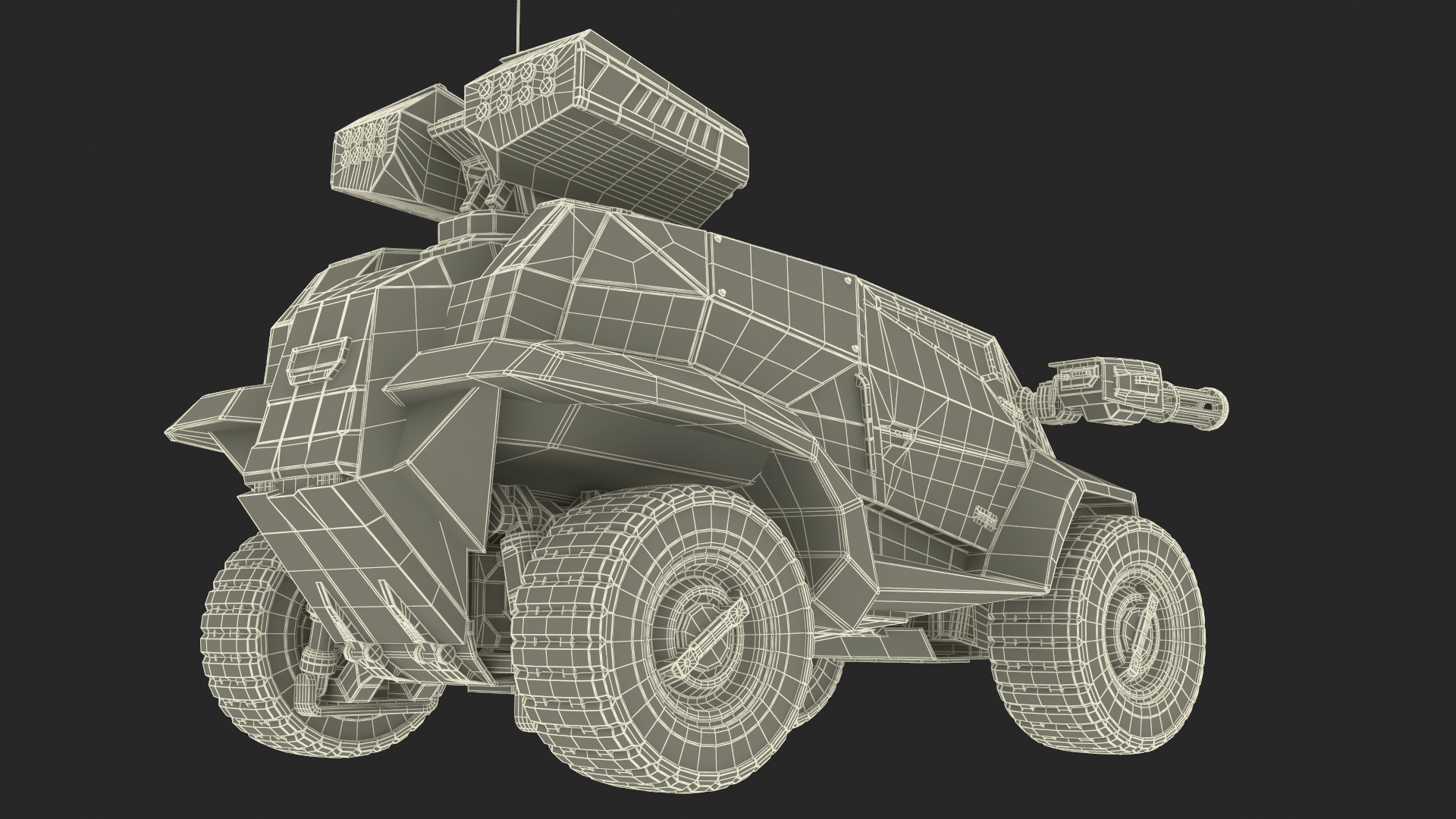 3D model Futuristic War Vehicle Winter Color