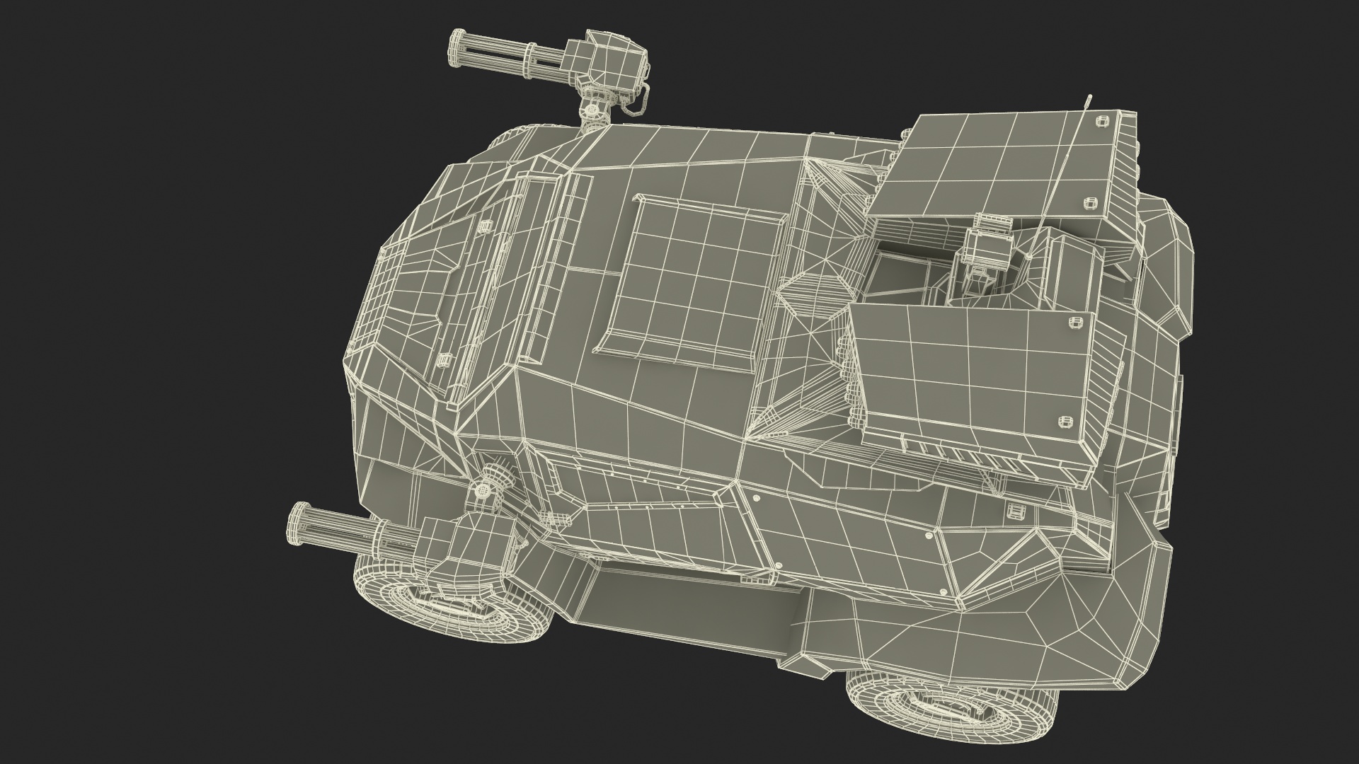 3D model Futuristic War Vehicle Winter Color